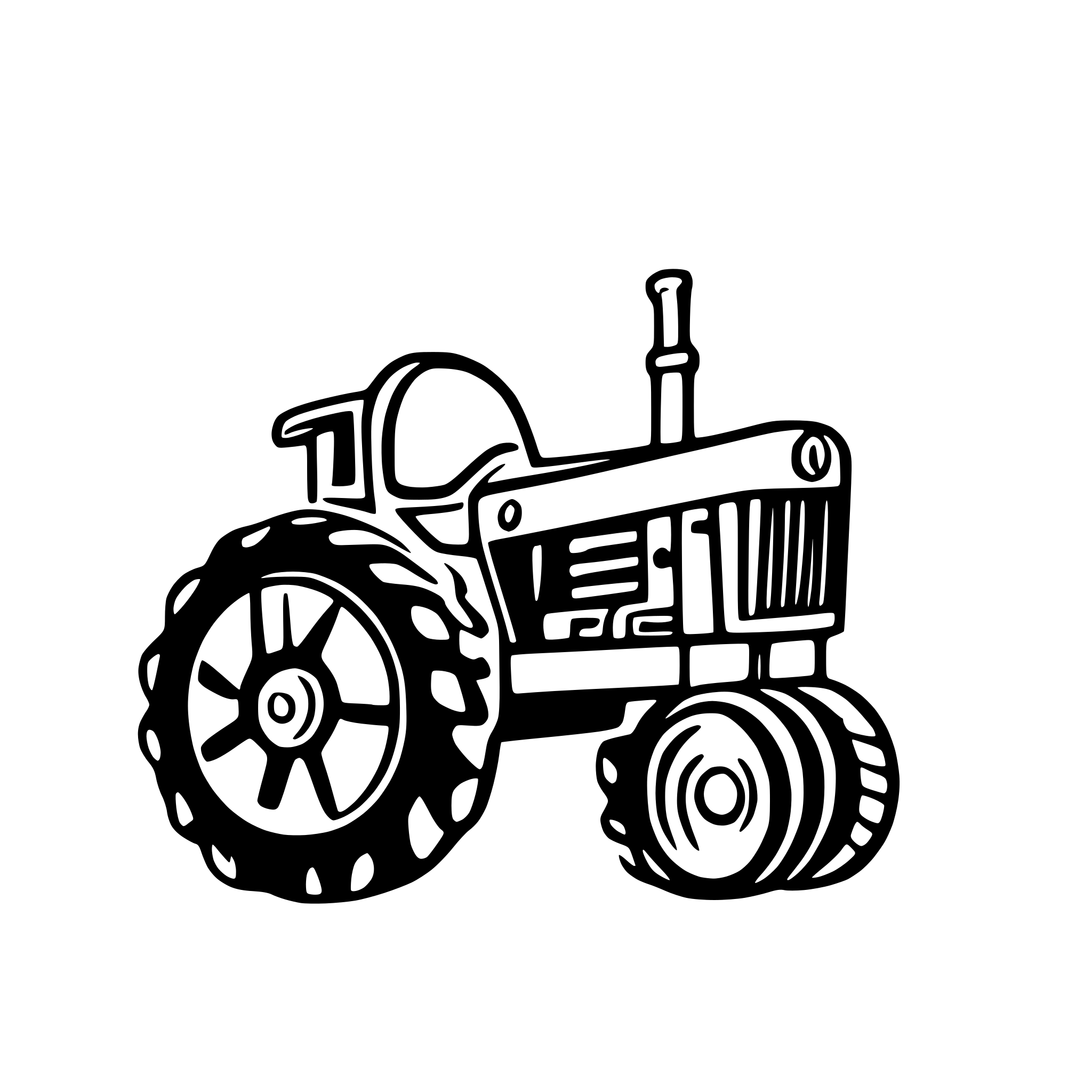 AI-generated SVG of a simply tractor from profile