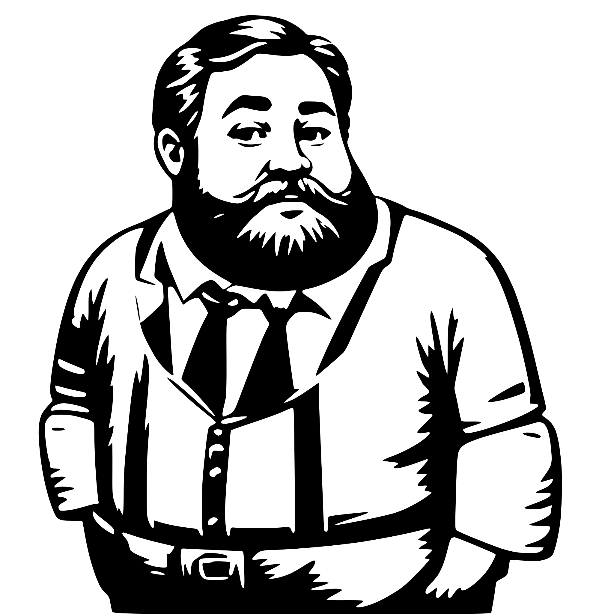 AI-generated SVG of a really fat teacher with a beard