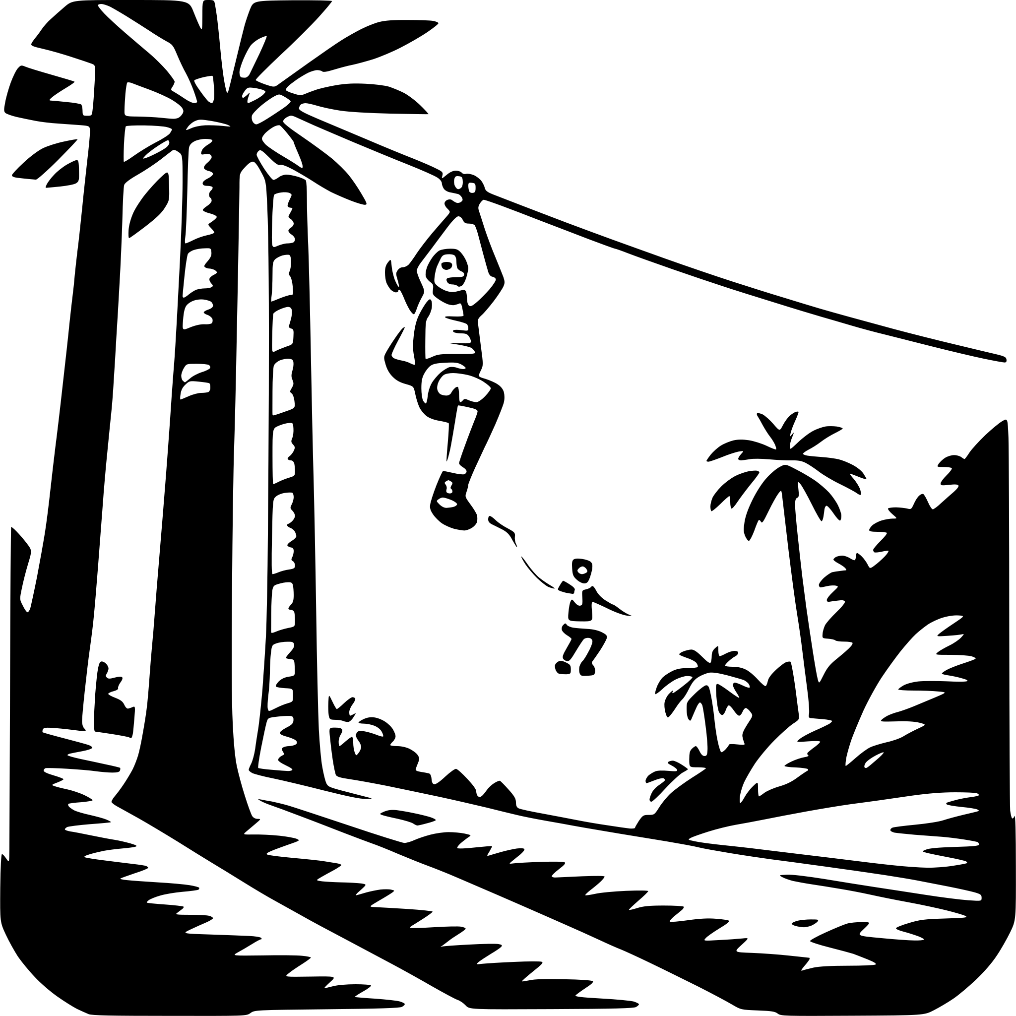AI-generated SVG of a jungle zip-line ride