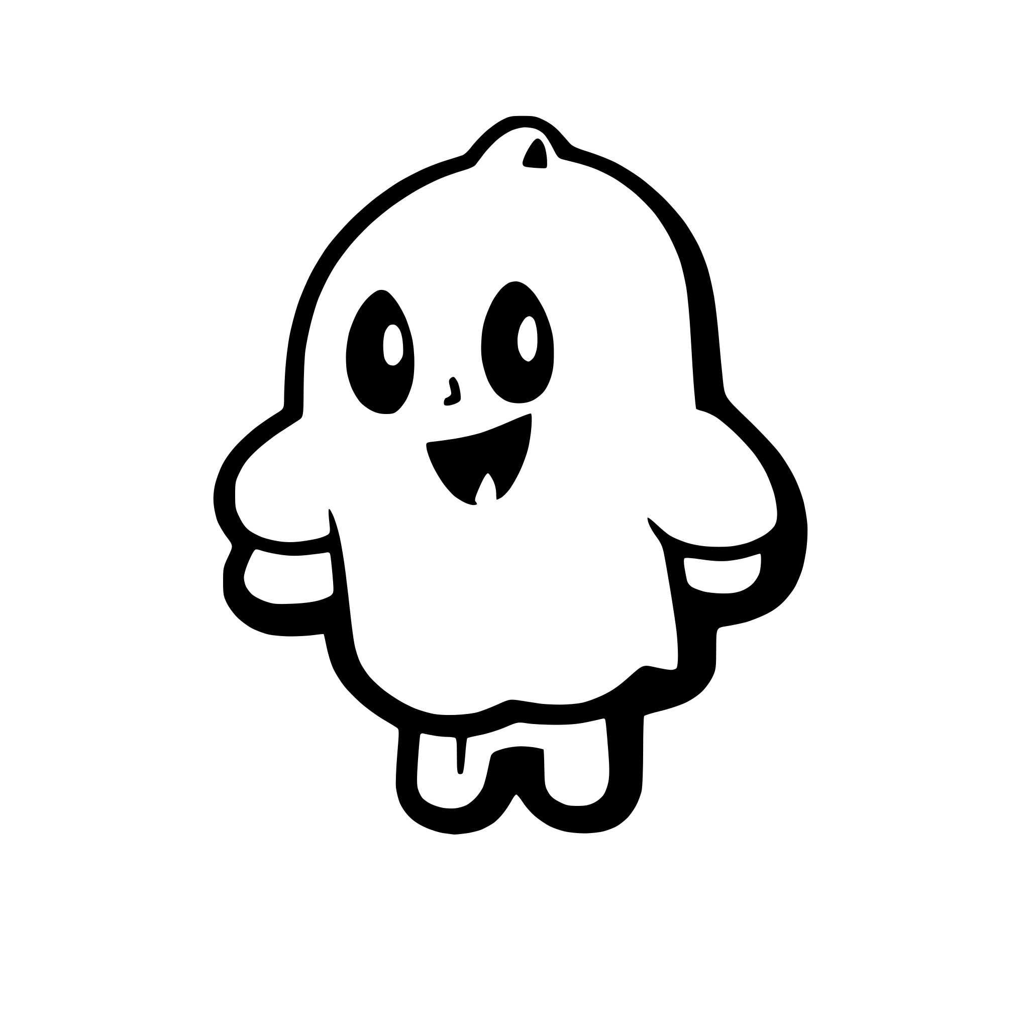 AI-generated SVG of a halloween cartoon ghost