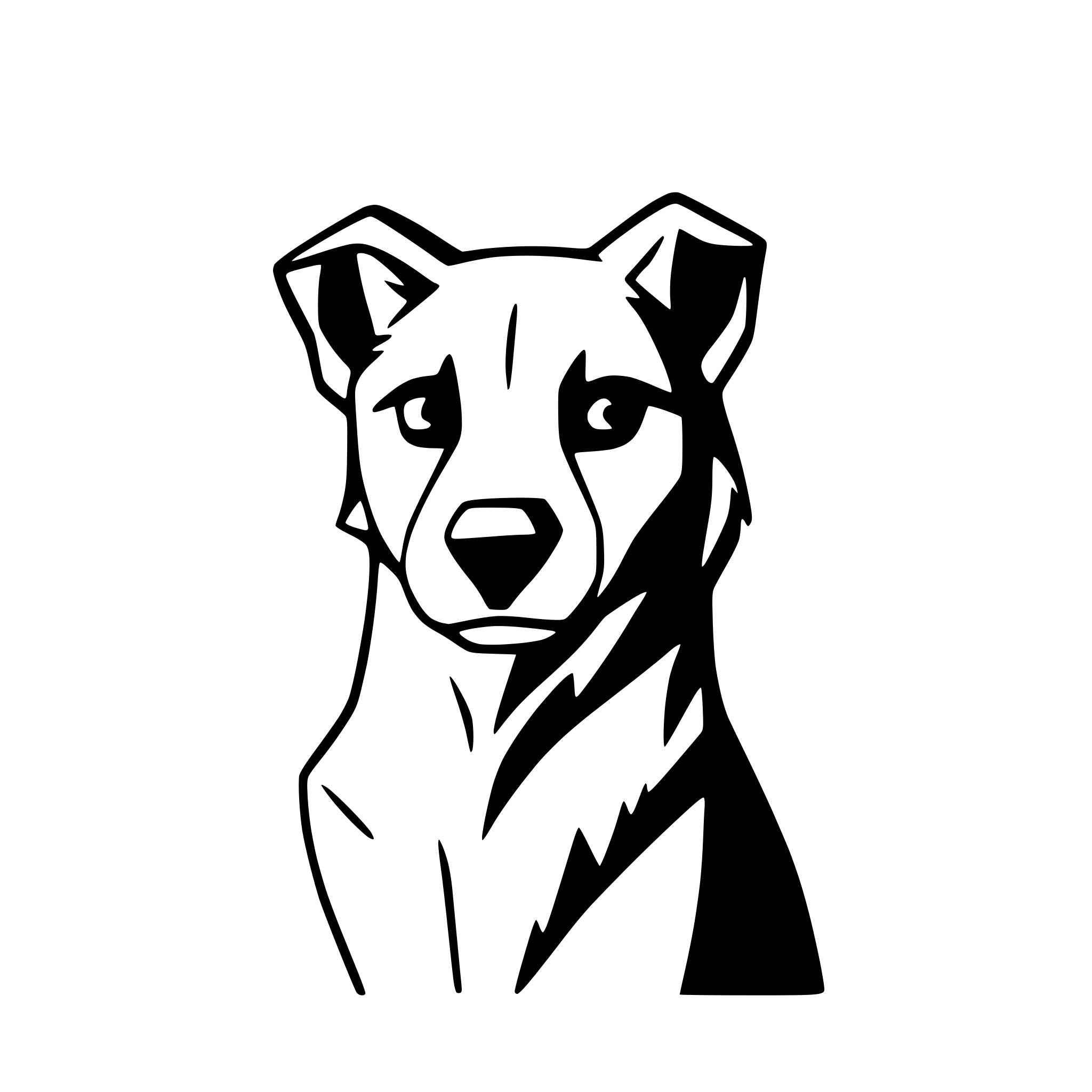 AI-generated SVG of a flat border collie simple