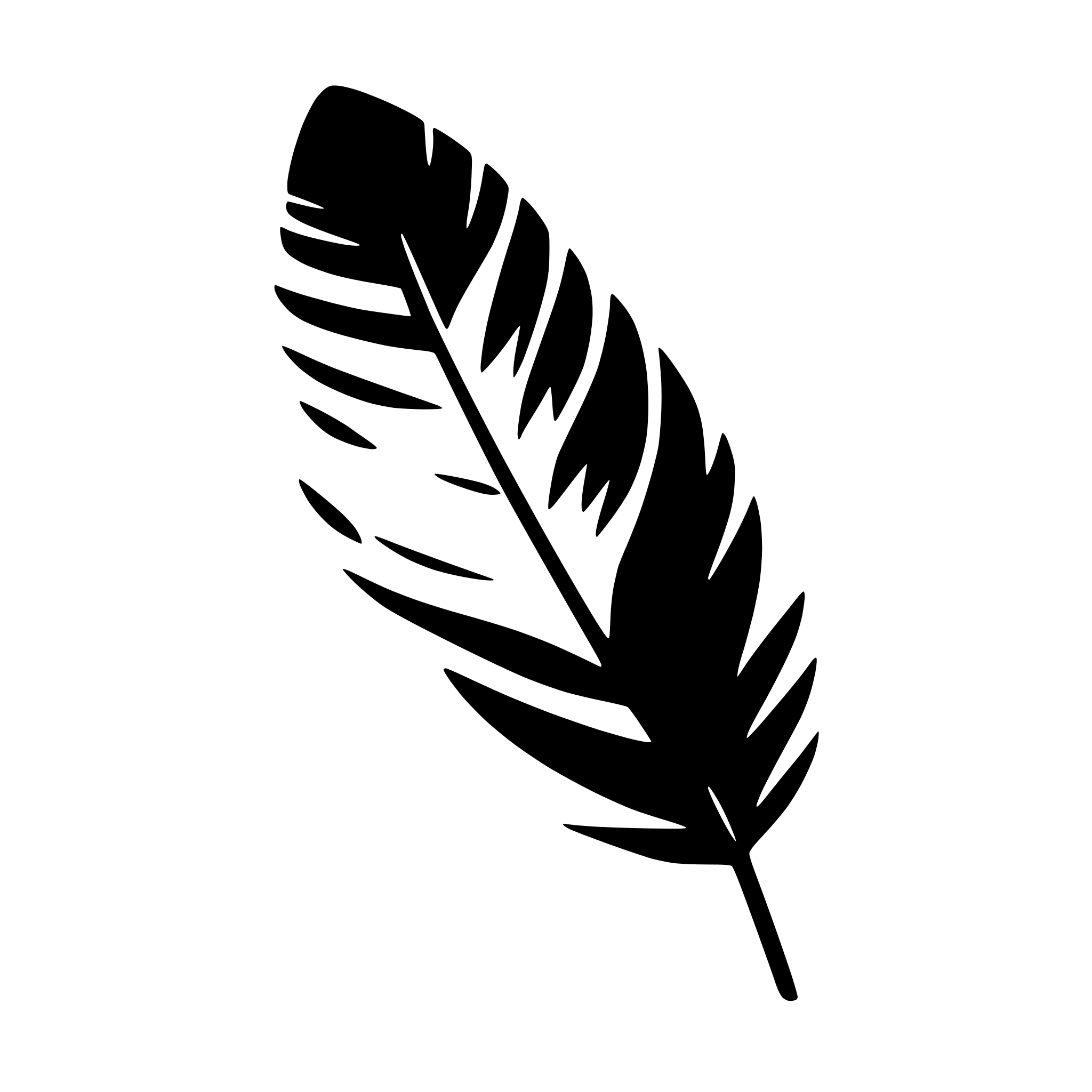 AI-generated SVG of a feather with birds flying