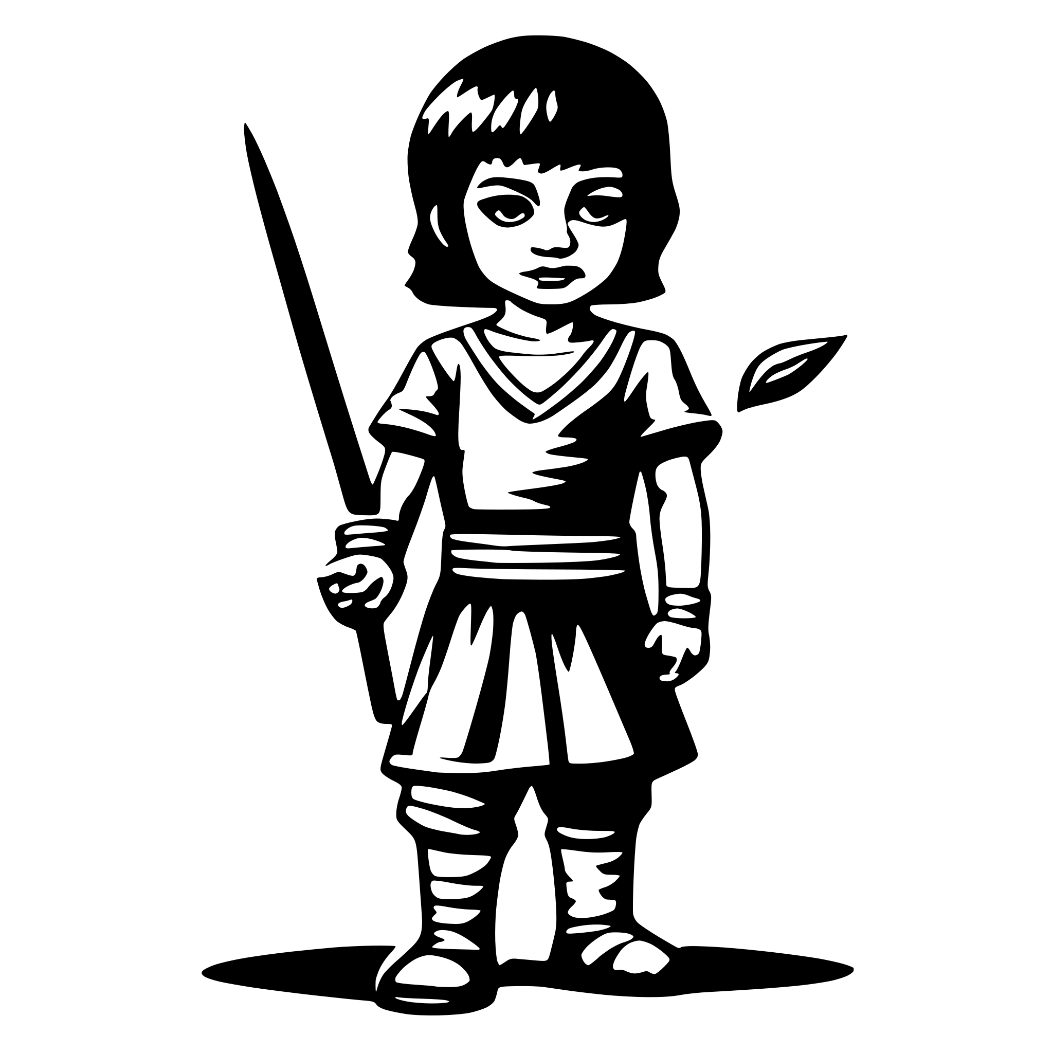AI-generated SVG of 'baby samarai'