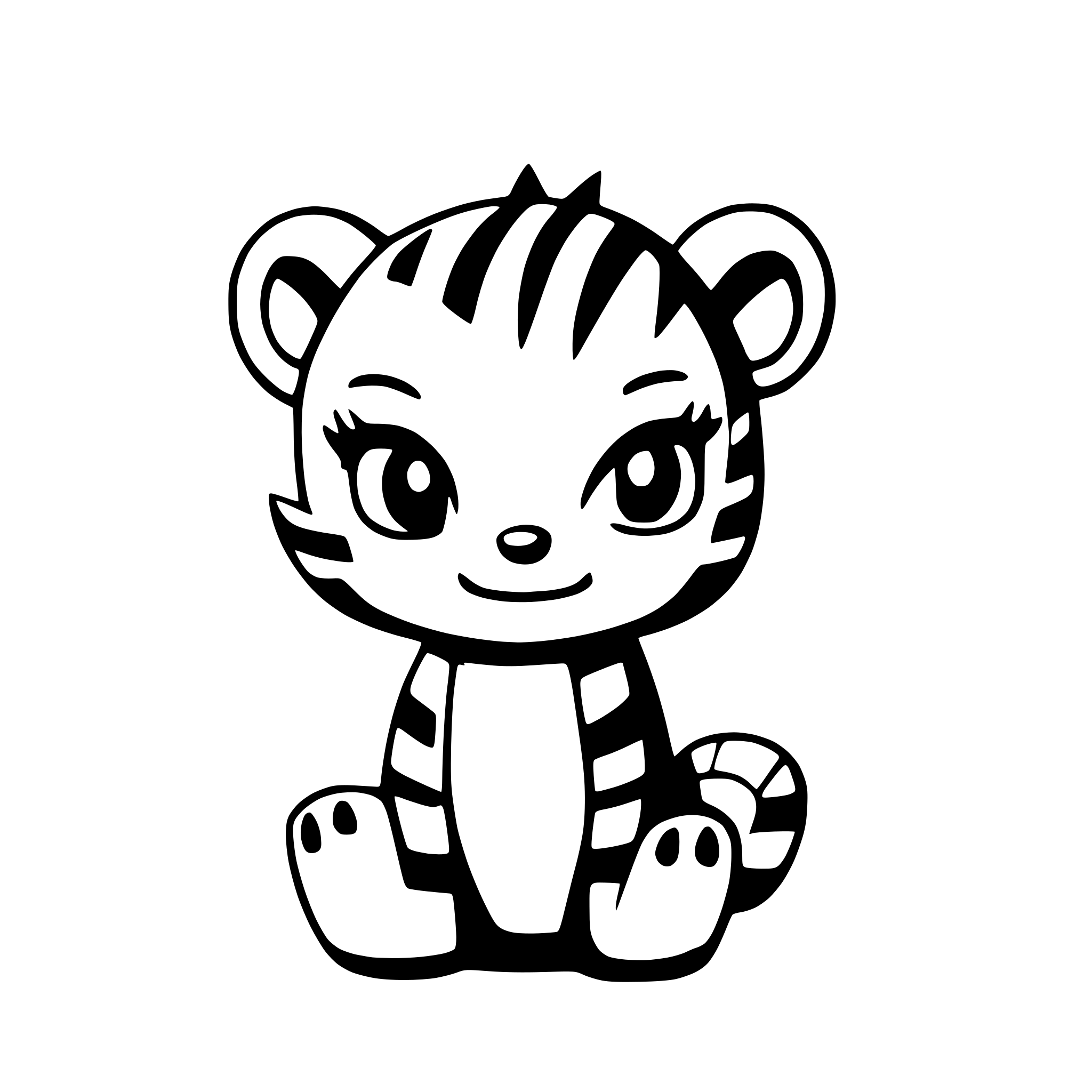 AI-generated SVG of a baby tiger