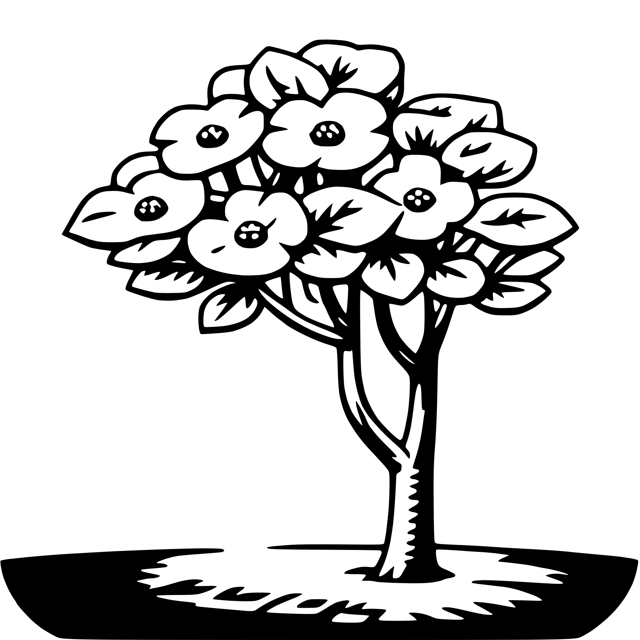 AI-generated SVG of a dogwood tree