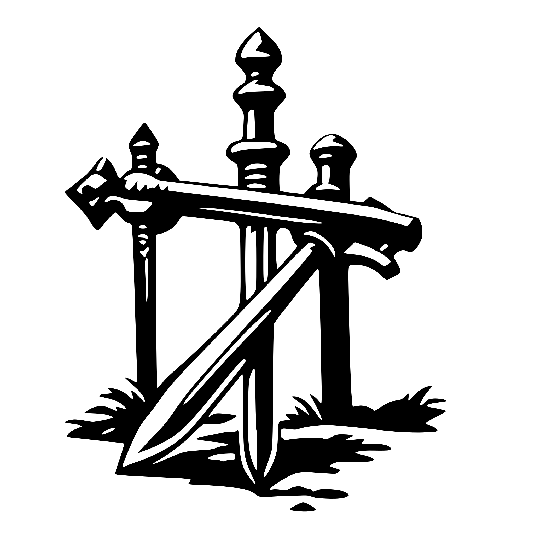AI-generated SVG of a cross sword