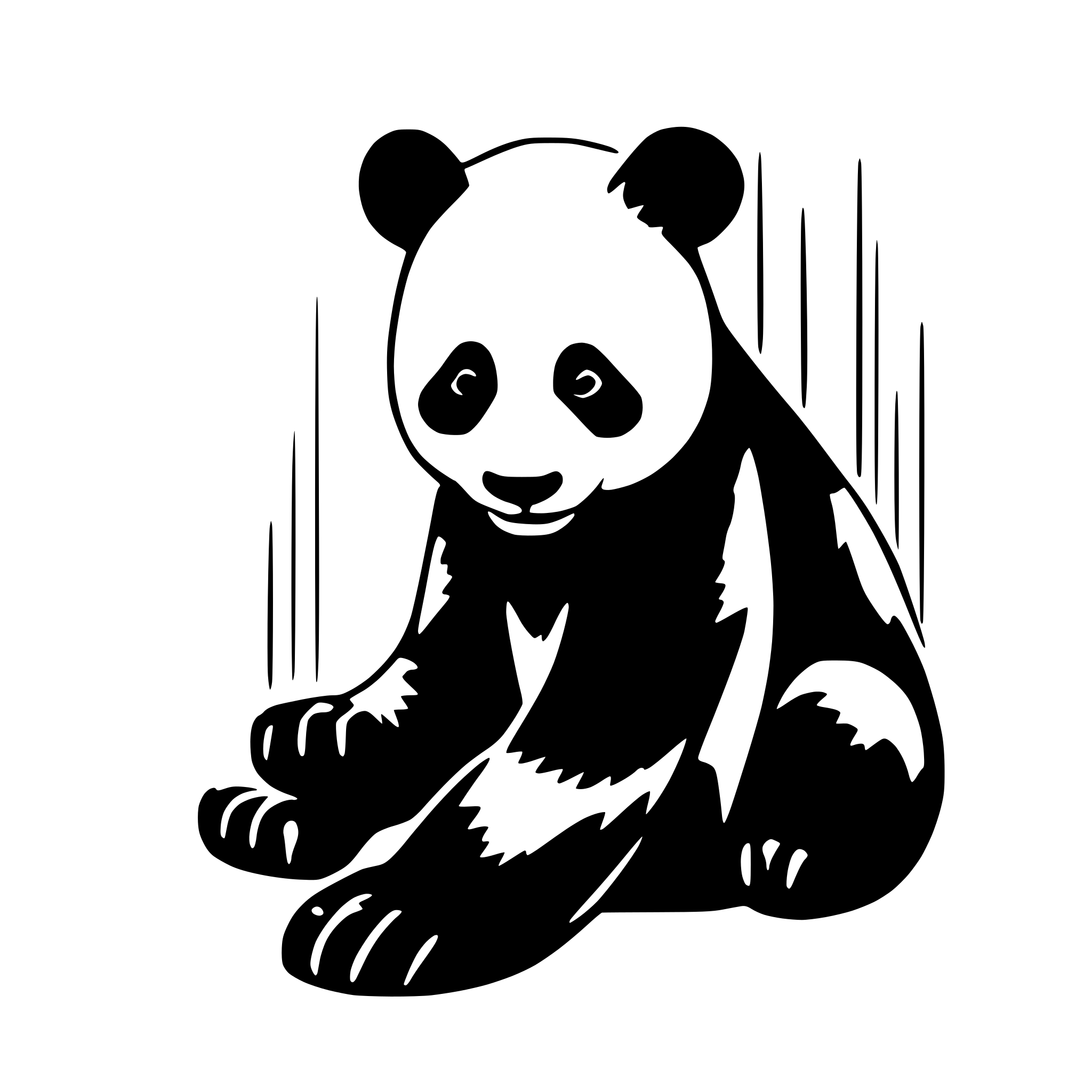 AI-generated SVG of a panda with contious lines