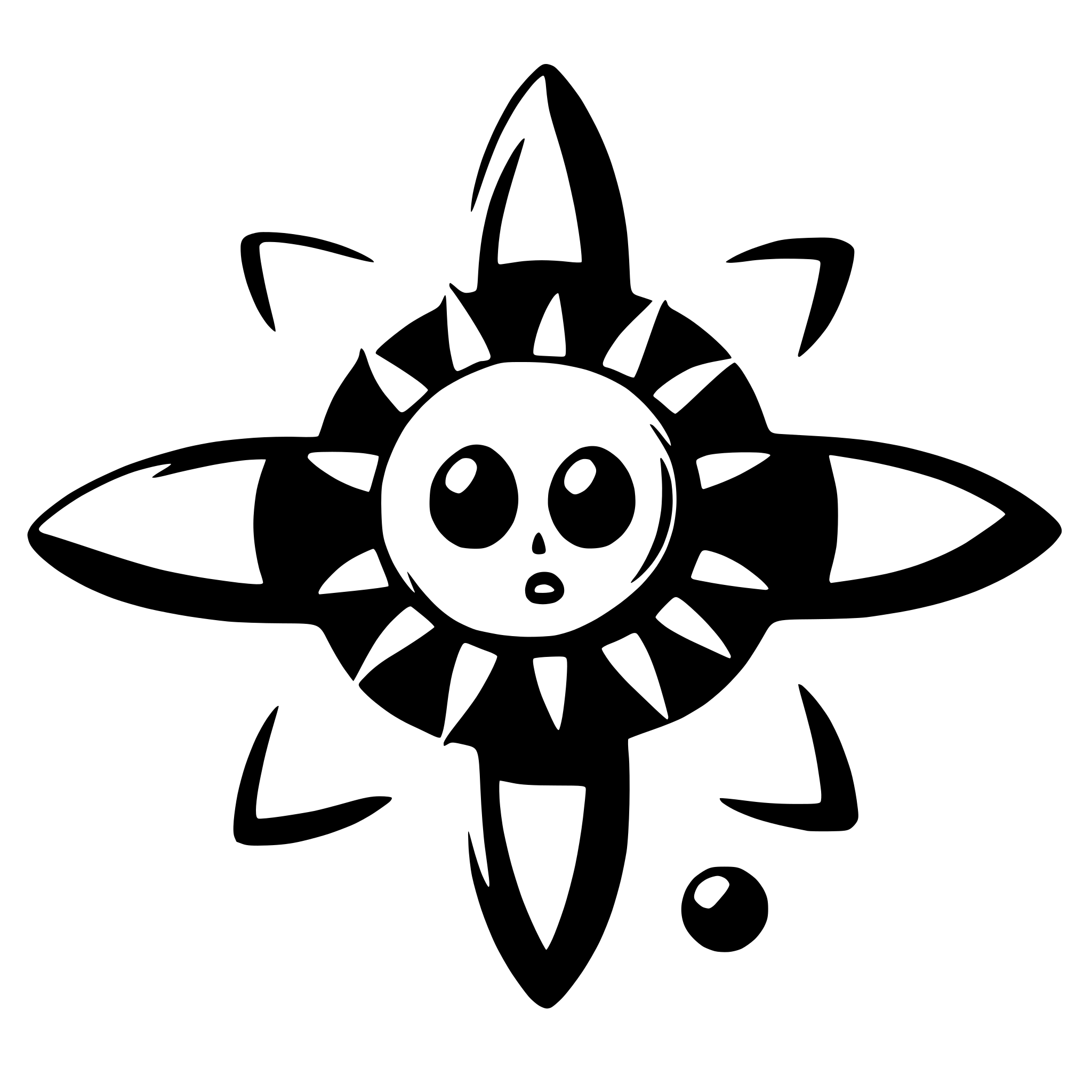 AI-generated SVG of 'angry atom orange'