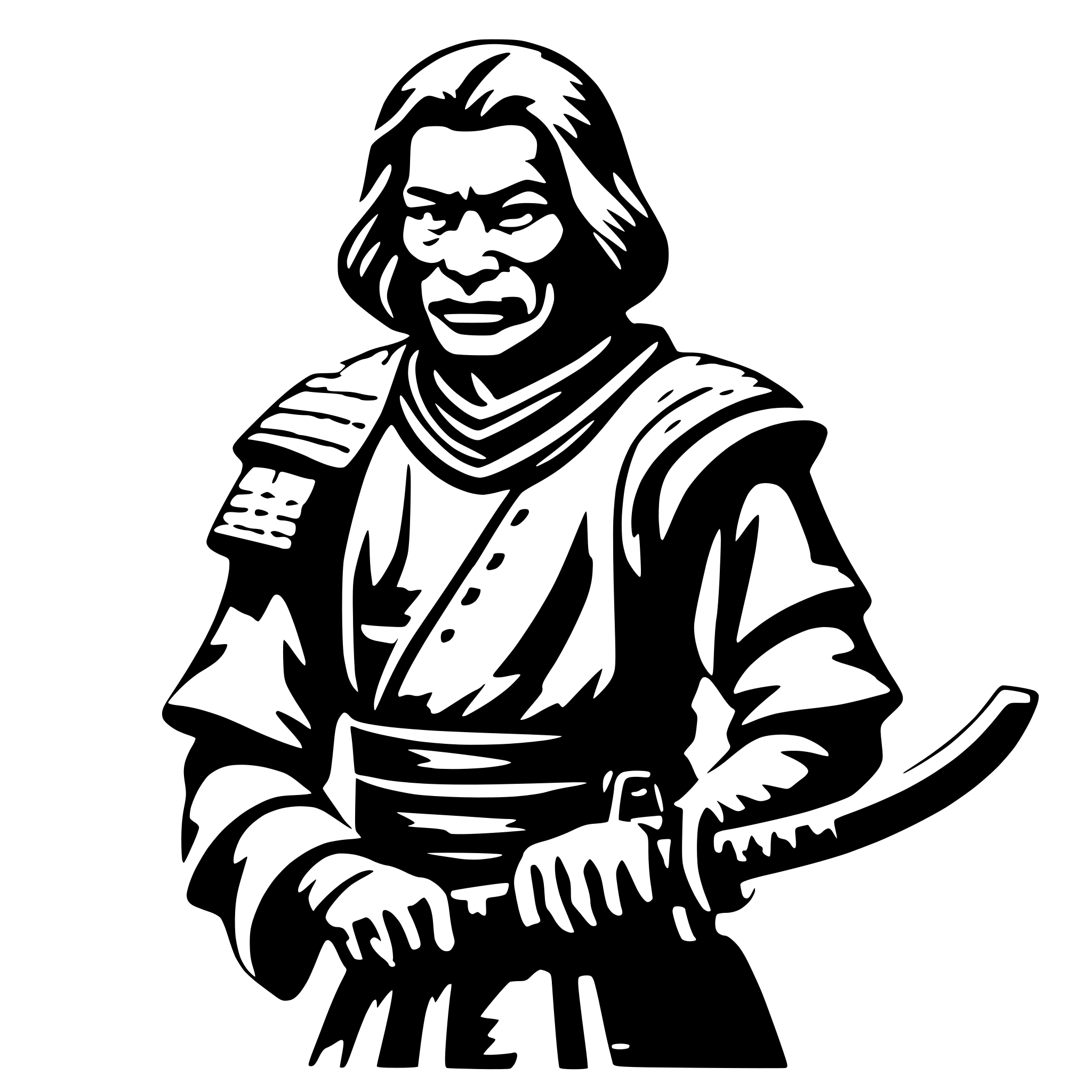 AI-generated SVG of a old samurai