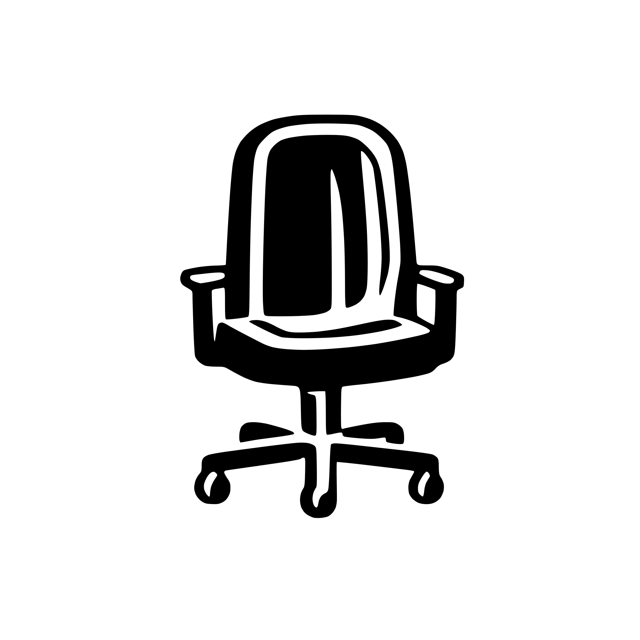 AI-generated SVG of a a computer chair icon. Jet engines on the sides. Straight top projection. Minimum lines, schematic.