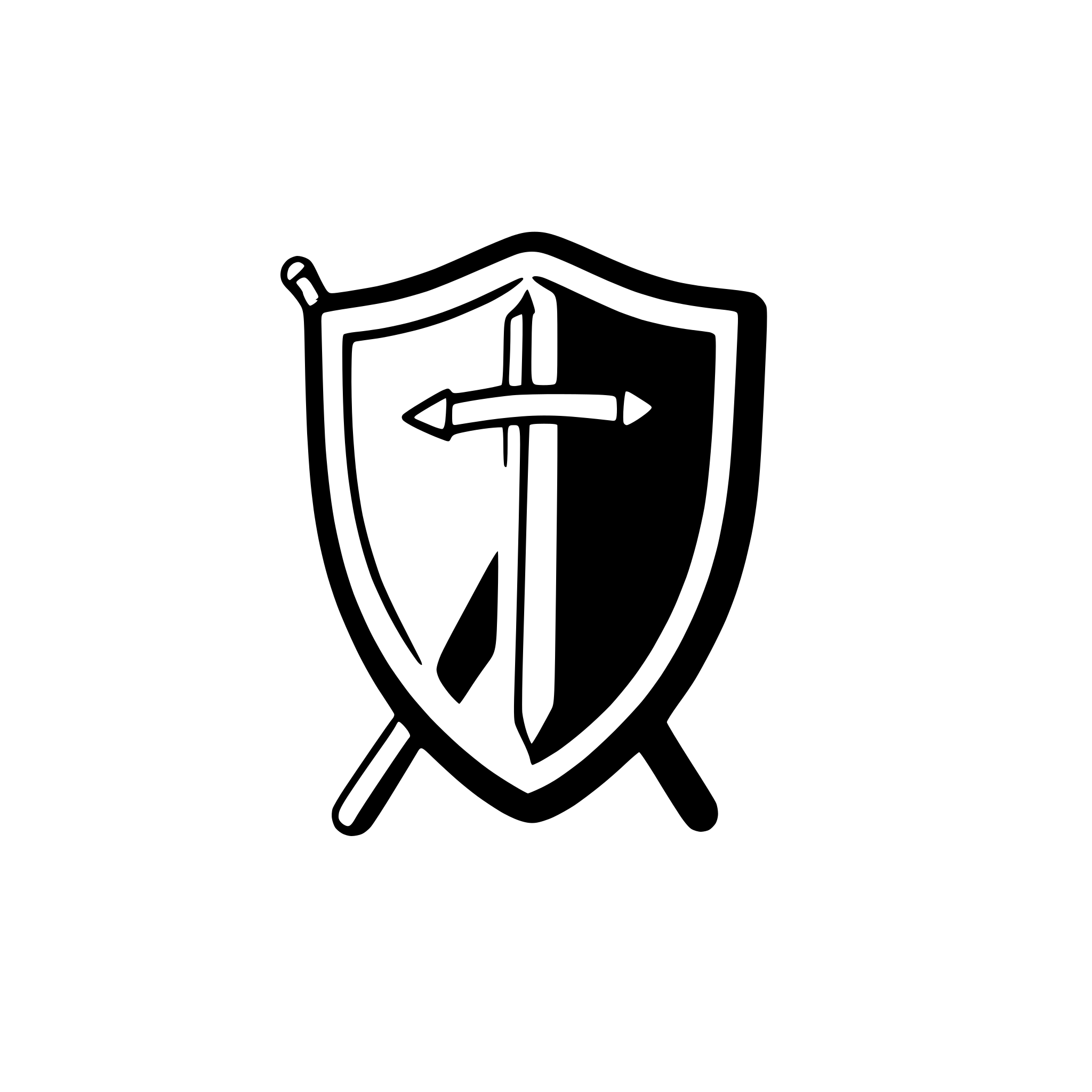 AI-generated SVG of 'shield with sword crossed'