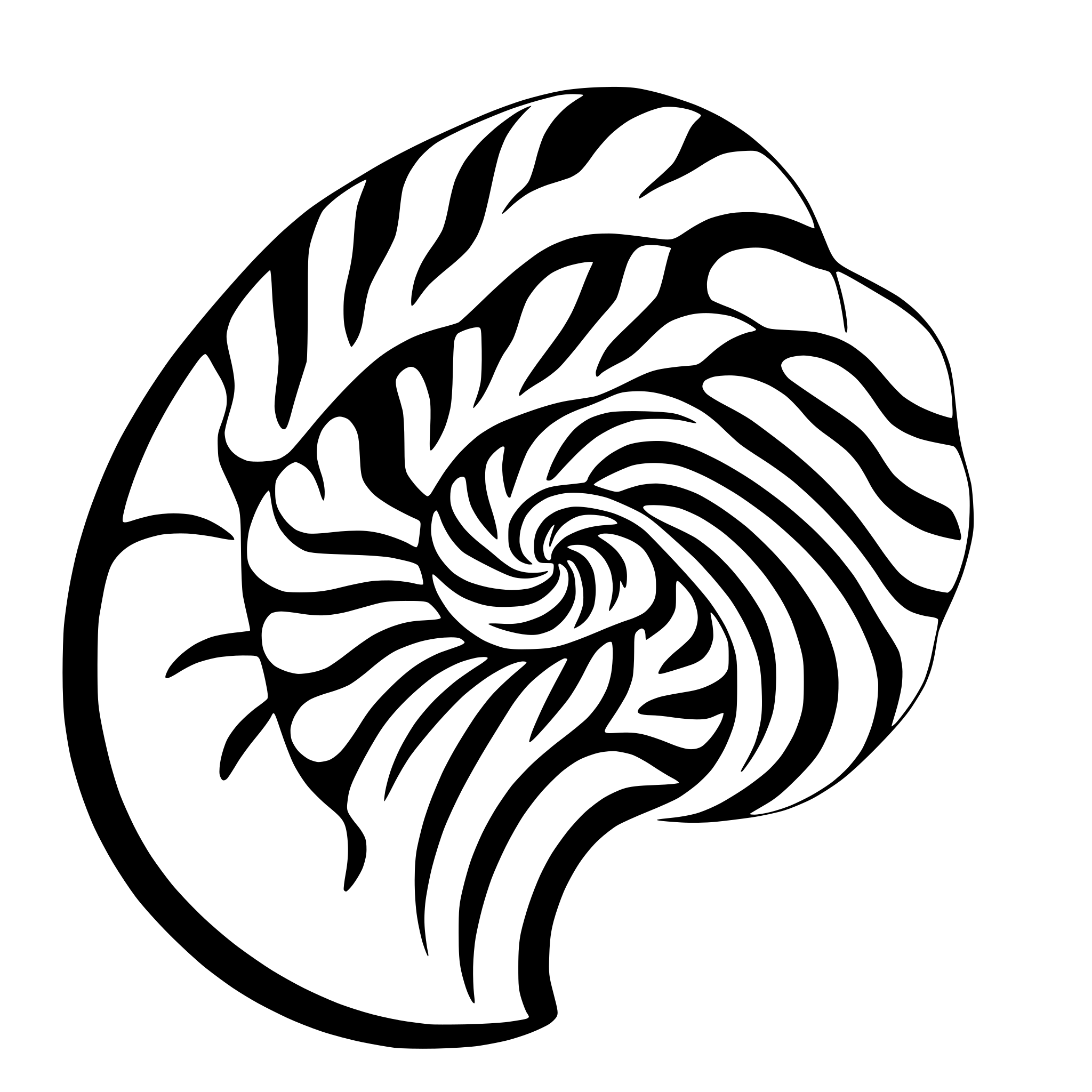 AI-generated SVG of a fractal spiral shell