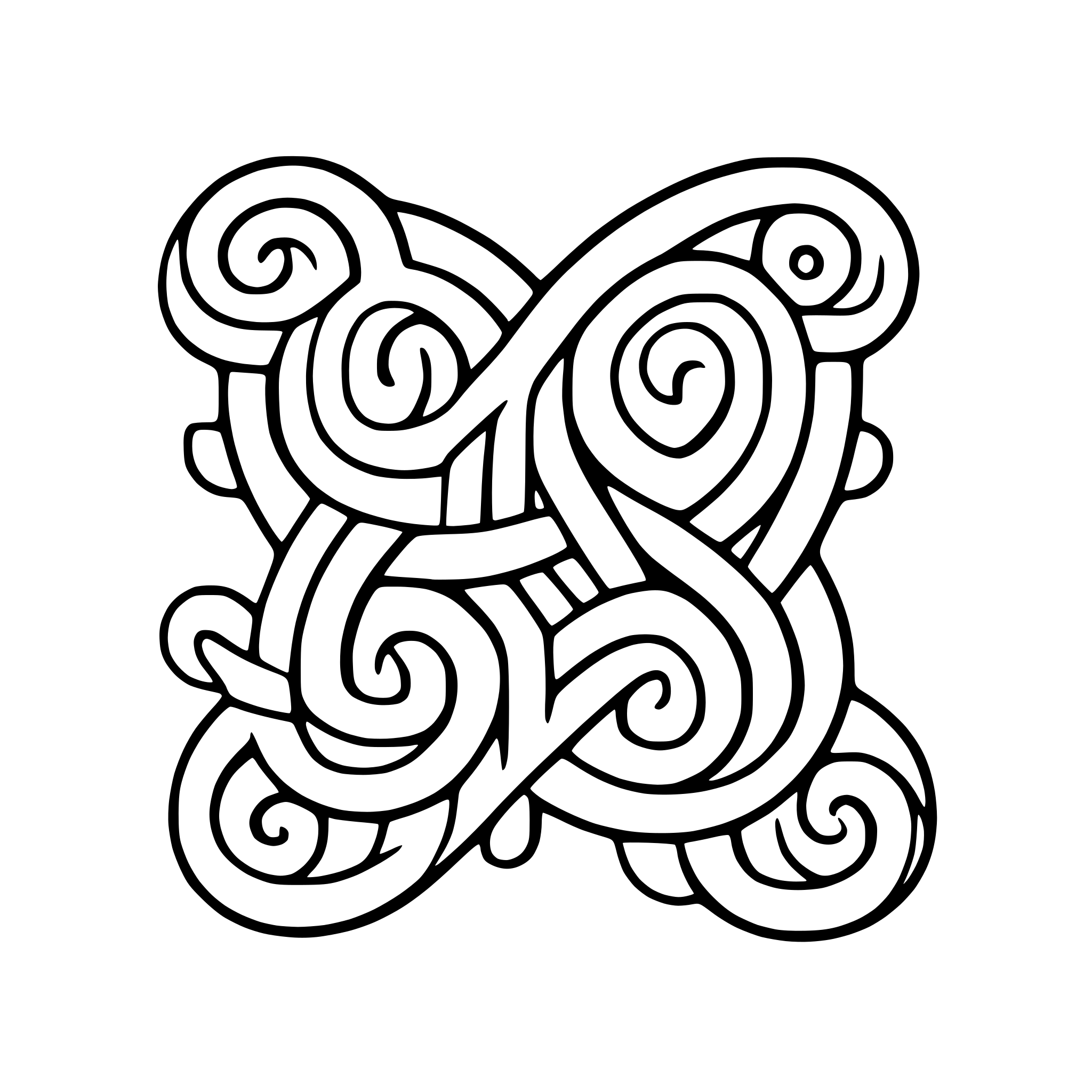 AI-generated SVG of a celtic knot with spirals