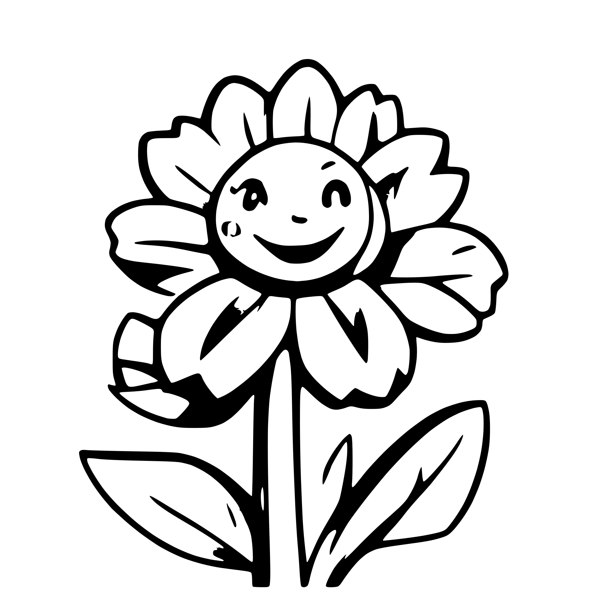 AI-generated SVG of 'sunflower flower with smiling face'