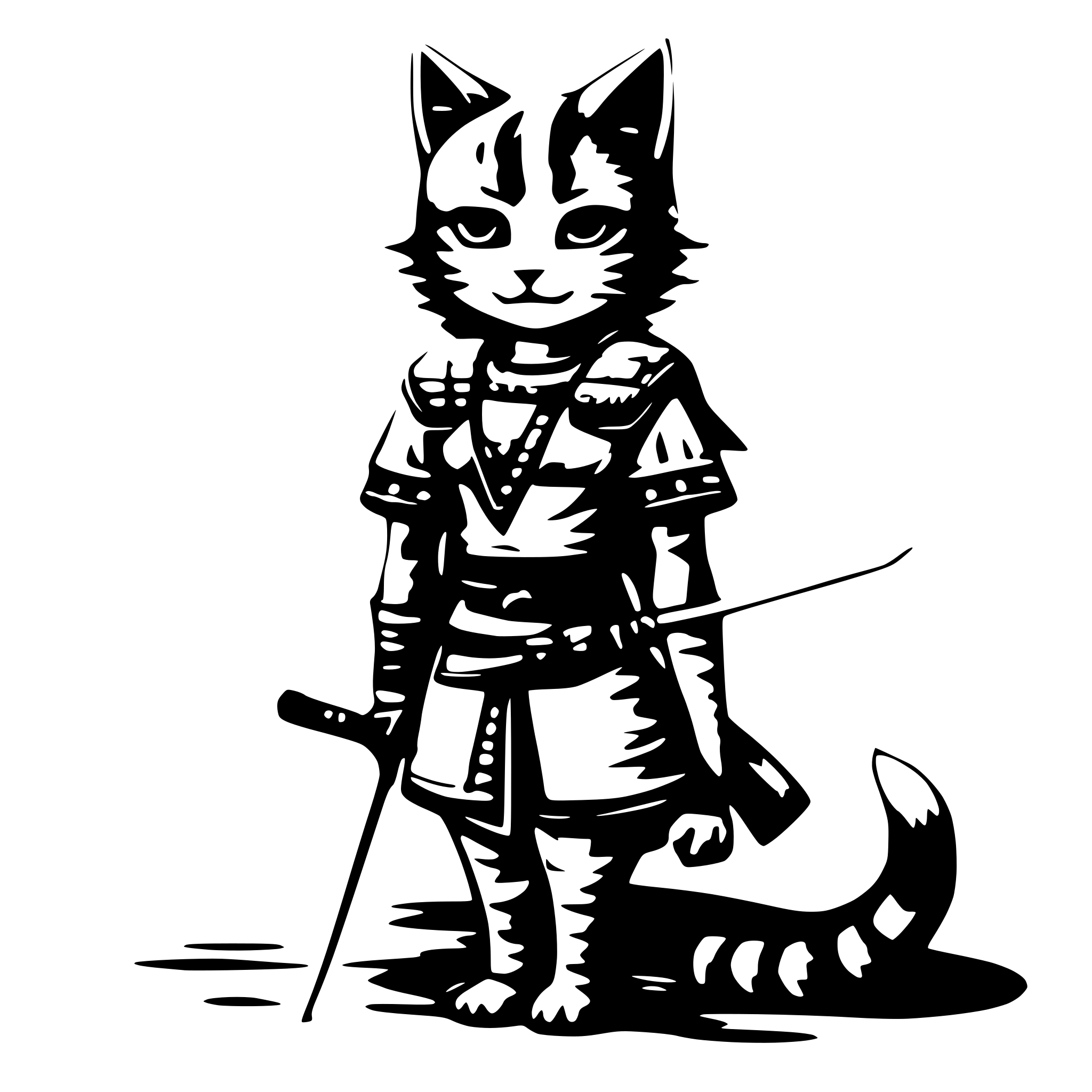 AI-generated SVG of 'Samurai cat girl'