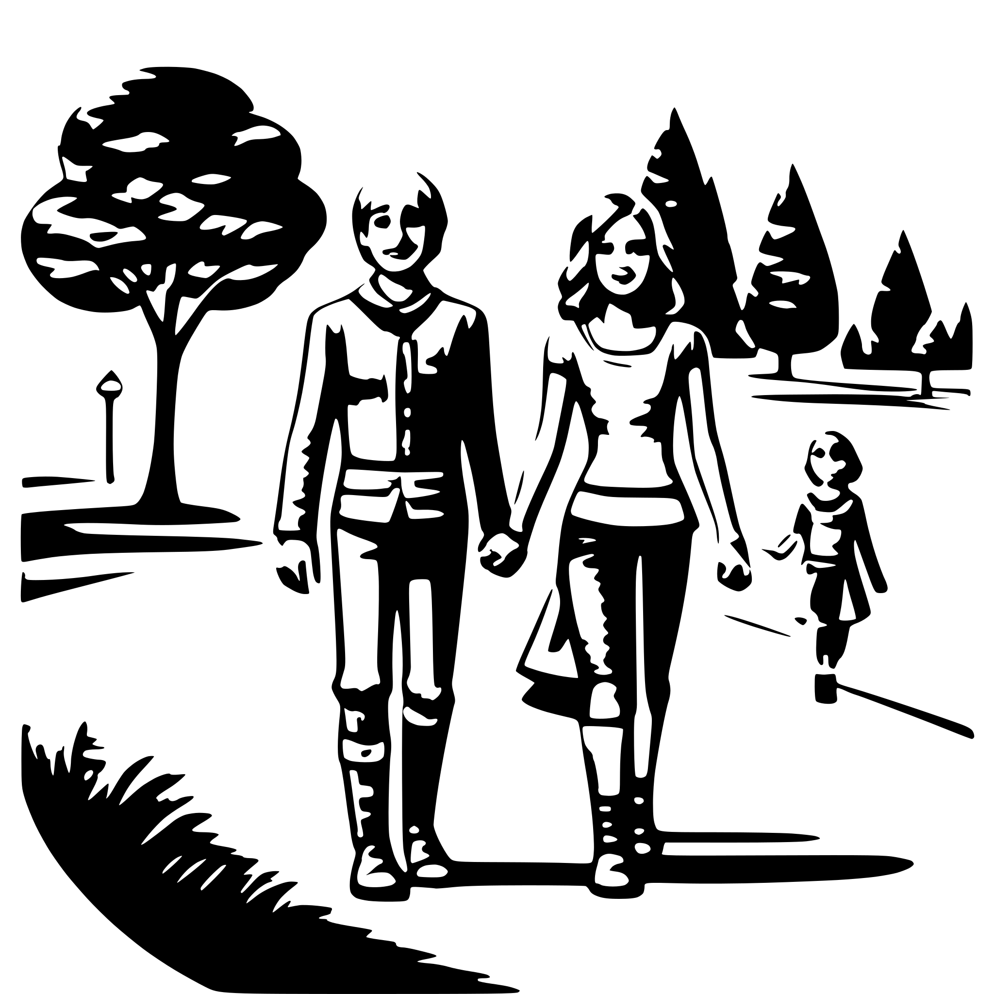 AI-generated SVG of a A family walking in the park