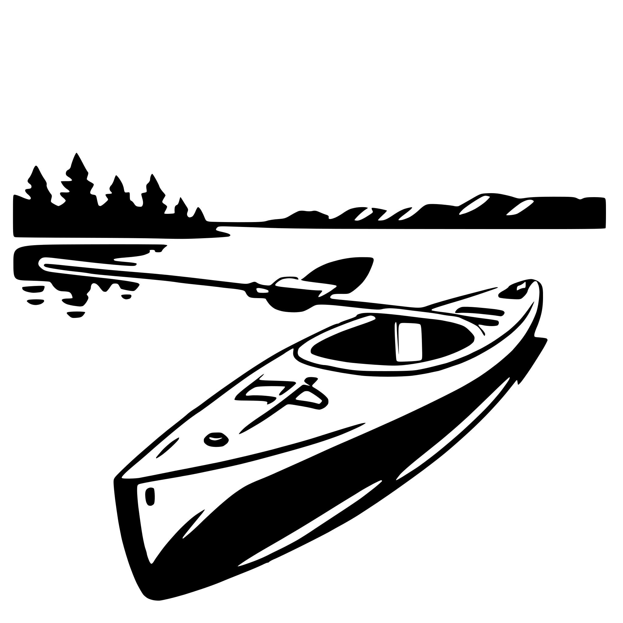 AI-generated SVG of 'kayak'