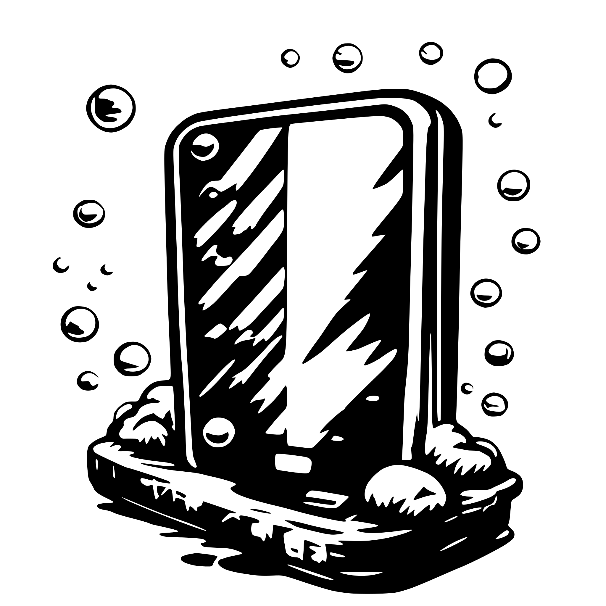 AI-generated SVG of 'A smartphone with notification bubbles popping up on the screen.'