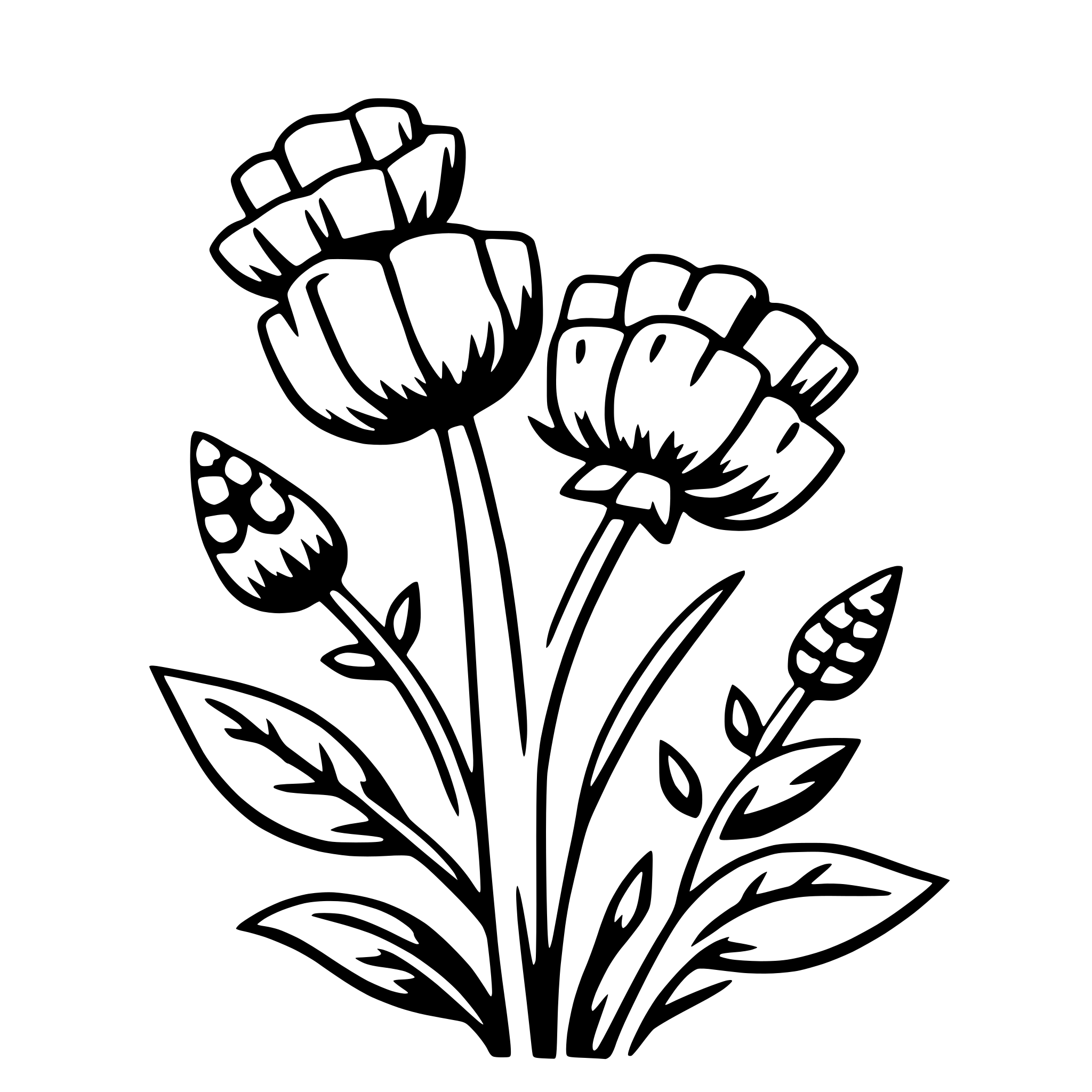 AI-generated SVG of a bouquet of wildflowers