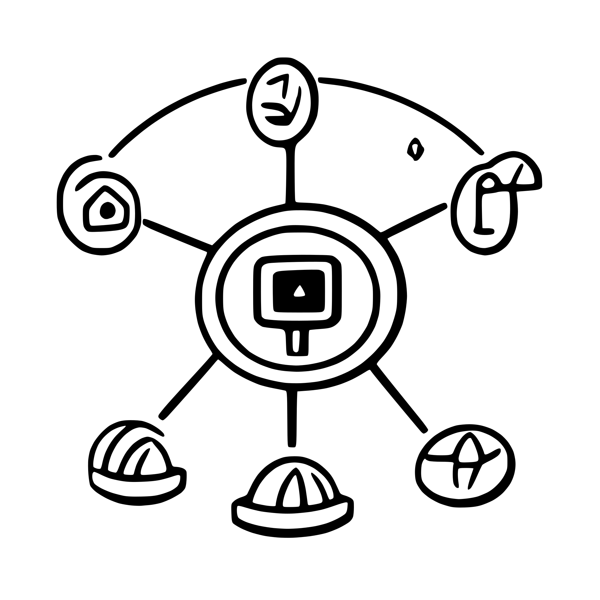 AI-generated SVG of a diagram of a network of cameras to monitor insects sending information to a  central node that process the information and send it to a web server