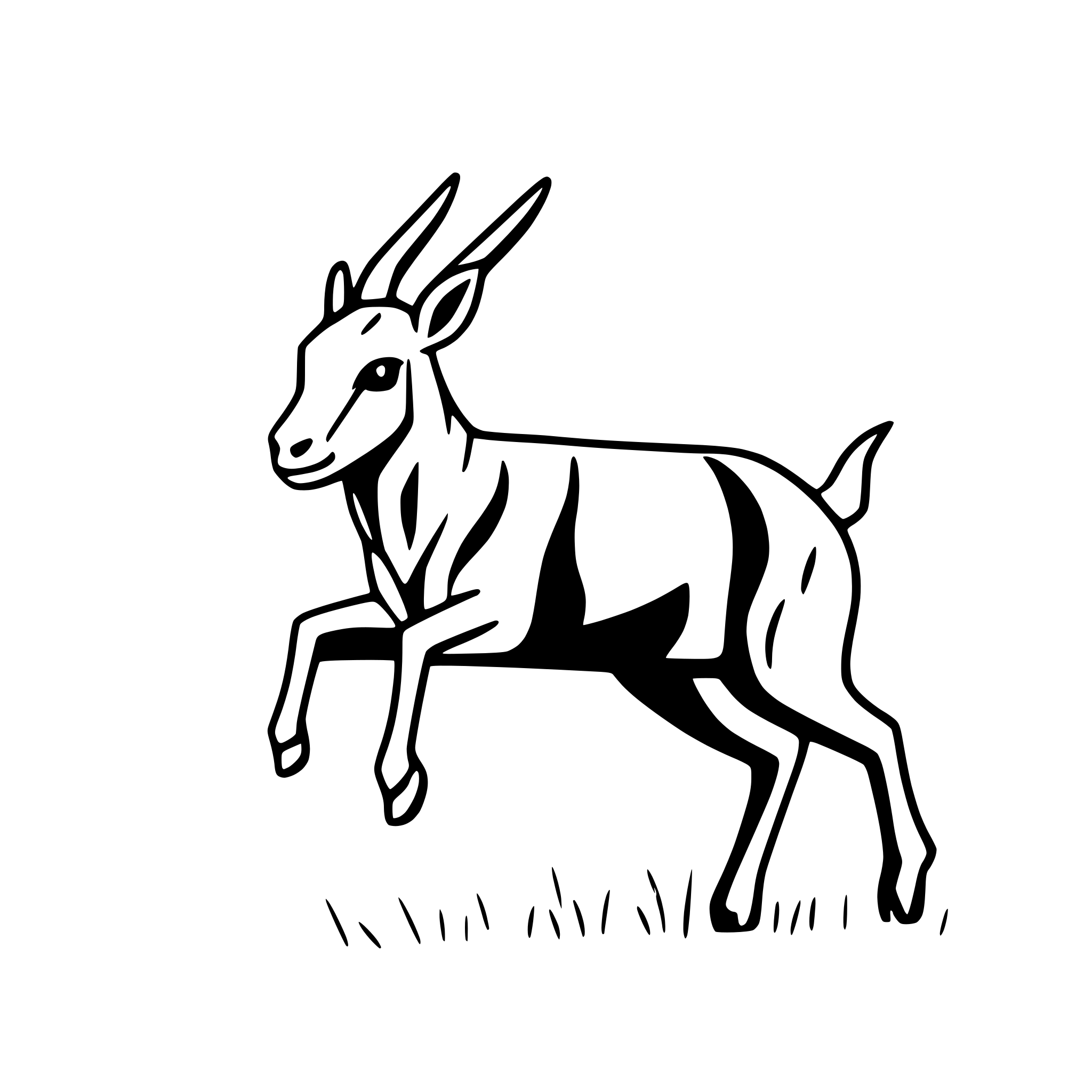 AI-generated SVG of a gazelle leaping in grasslands