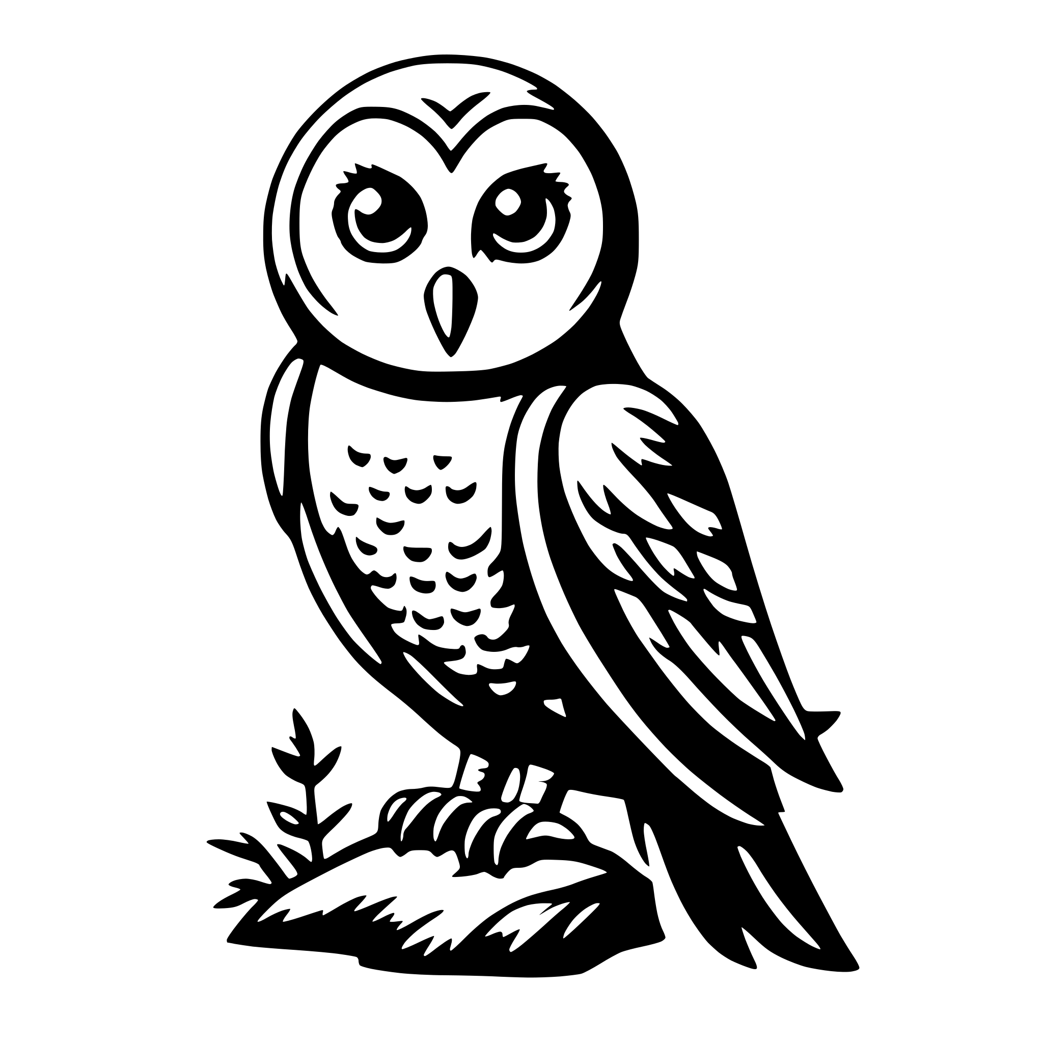 AI-generated SVG of 'owl and moon'