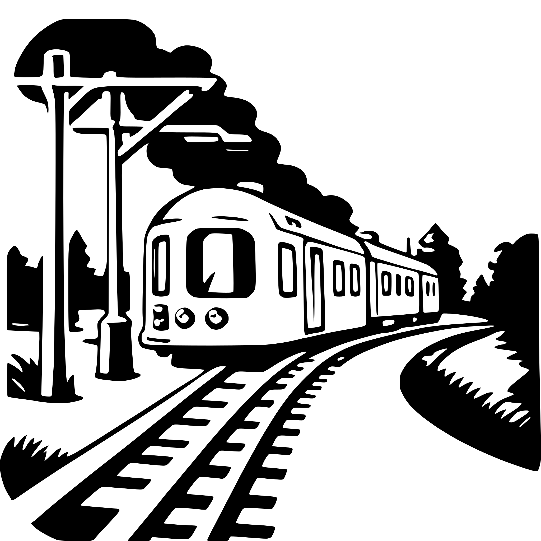 AI-generated SVG of 'traveling by train'