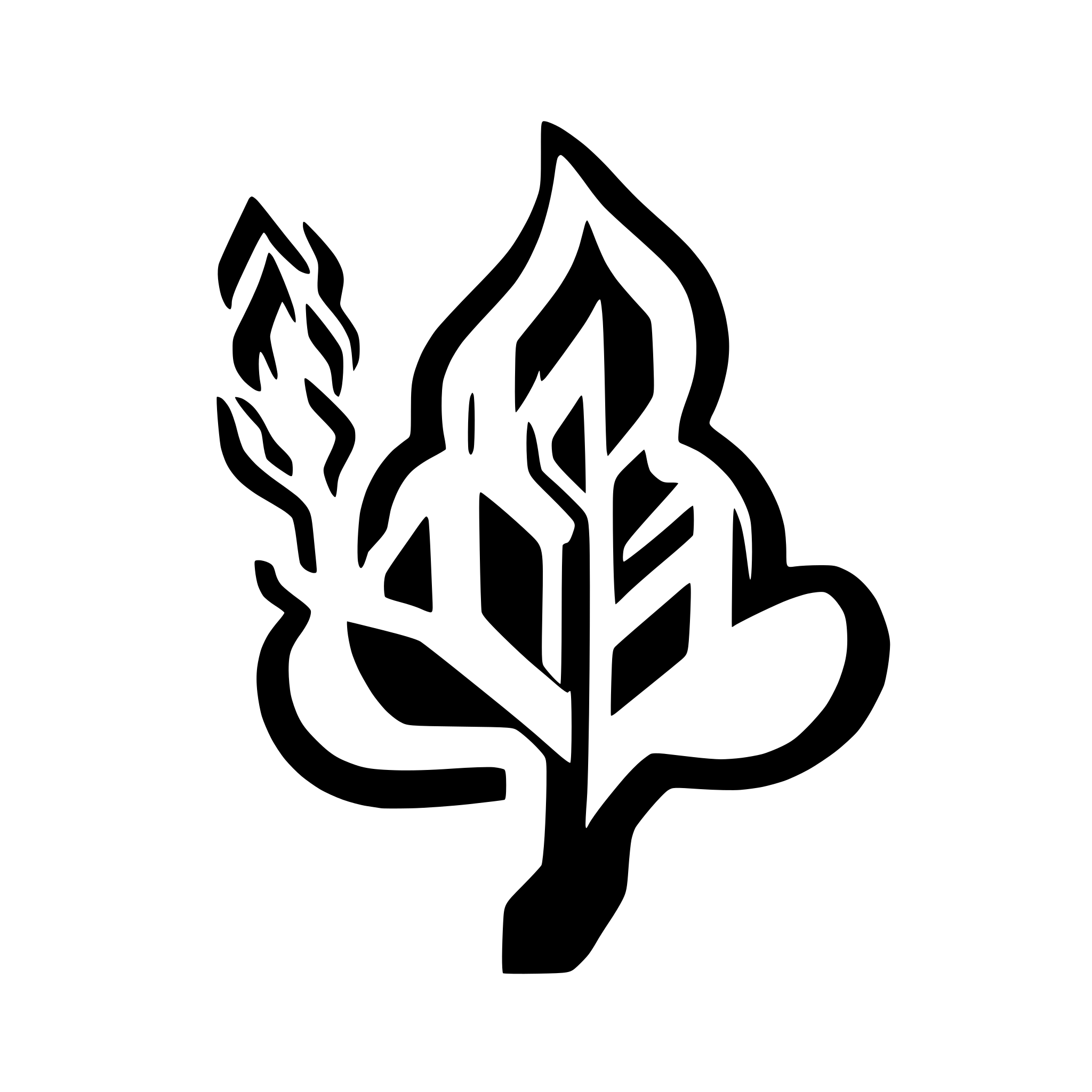AI-generated SVG of a an icon stamp image representing fire, calligraphy style