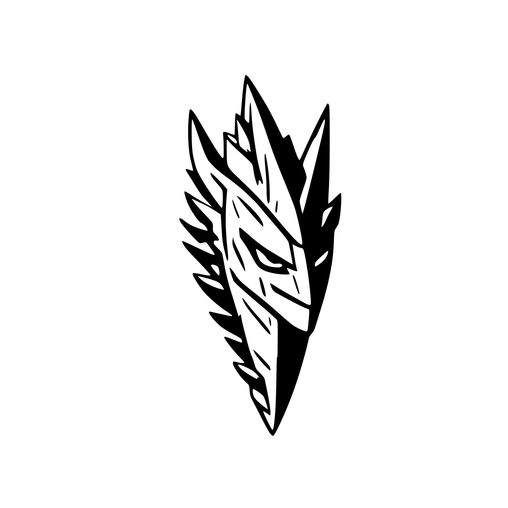 AI-generated SVG of a Dragon-Head Shard, a sharp, jagged shard shaped like the head of a dragon, with intricate scales and glowing eyes