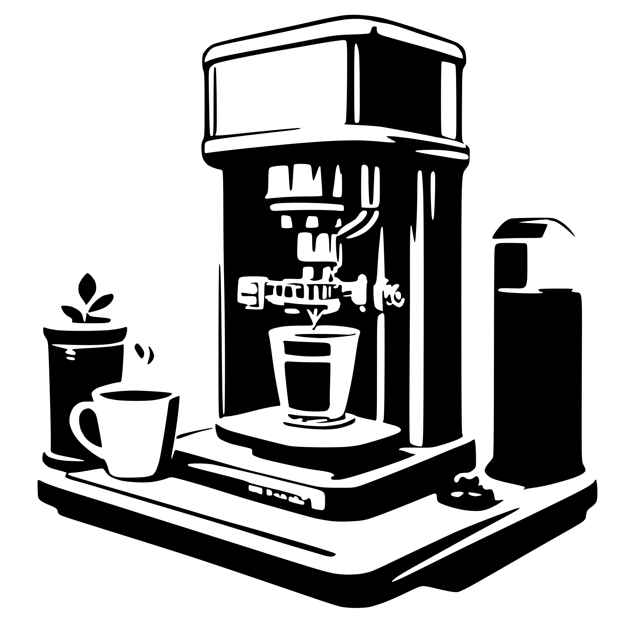 AI-generated SVG of '3d printer drinking coffe'