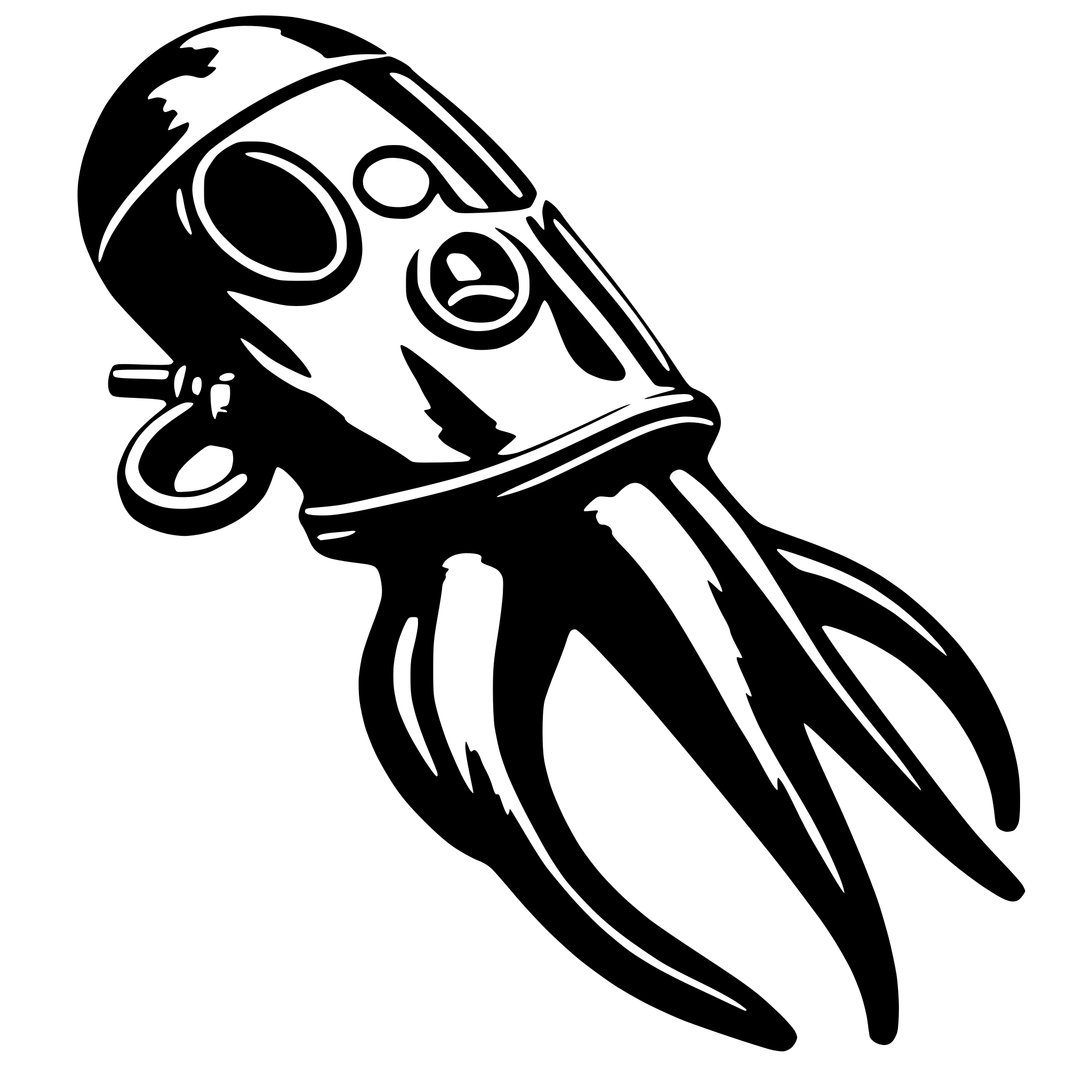 AI-generated SVG of a Squid qith snorkel gear