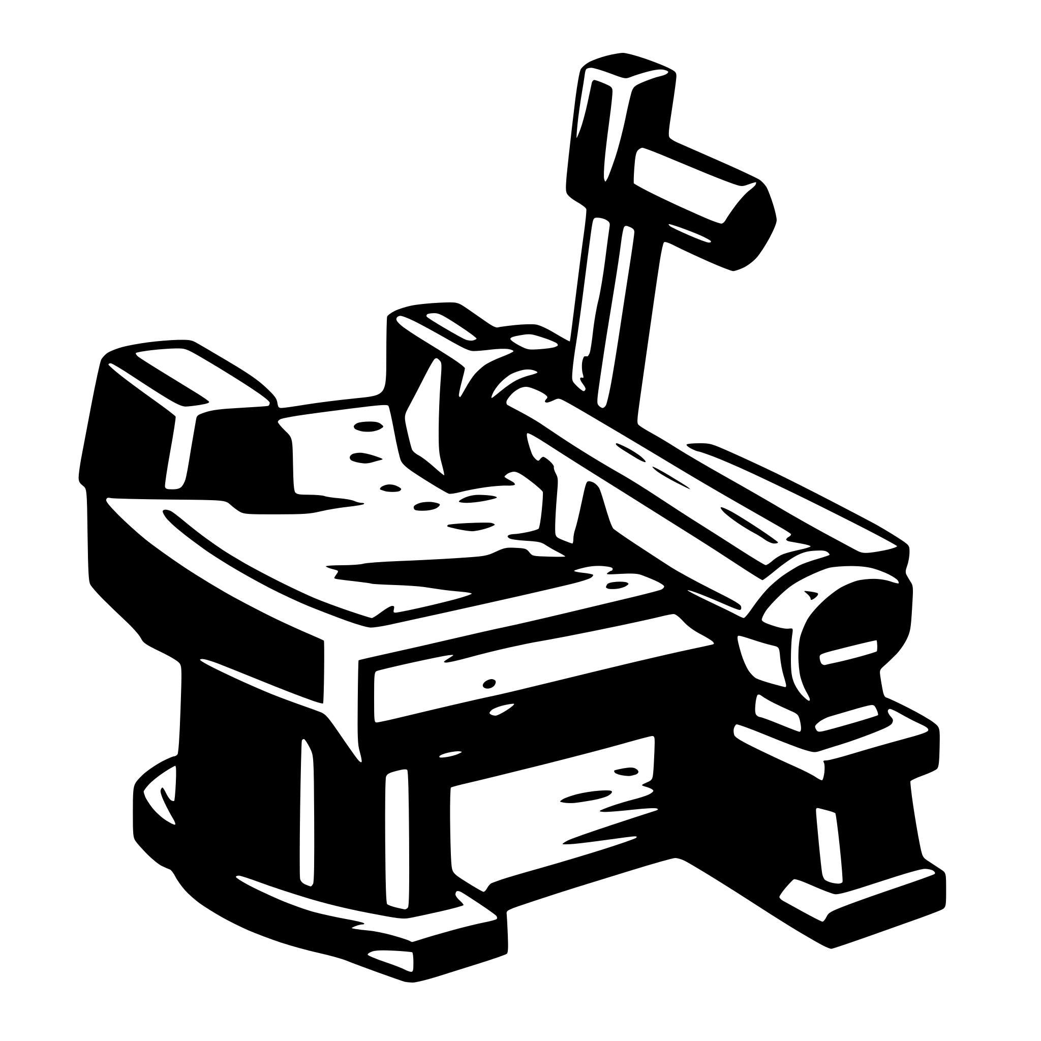AI-generated SVG of 'blacksmith hammer striking an anvil'