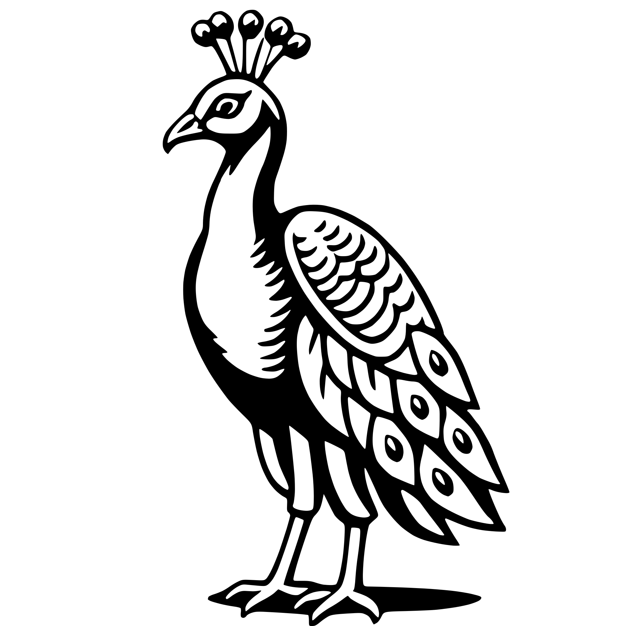 AI-generated SVG of 'peacock'