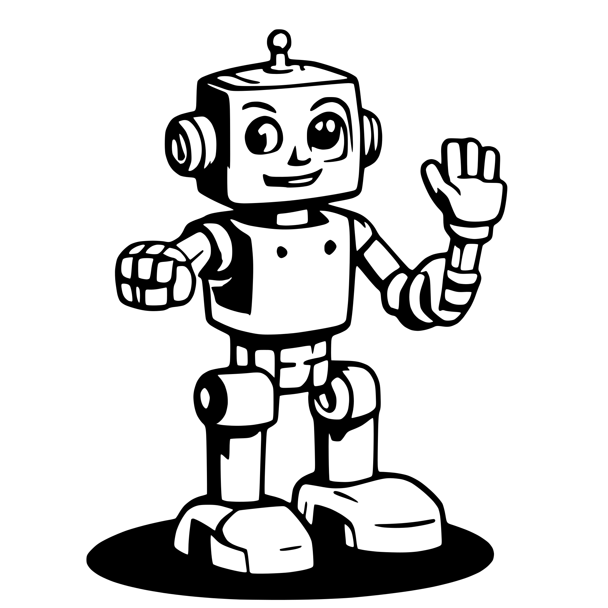 AI-generated SVG of a robot saying hi