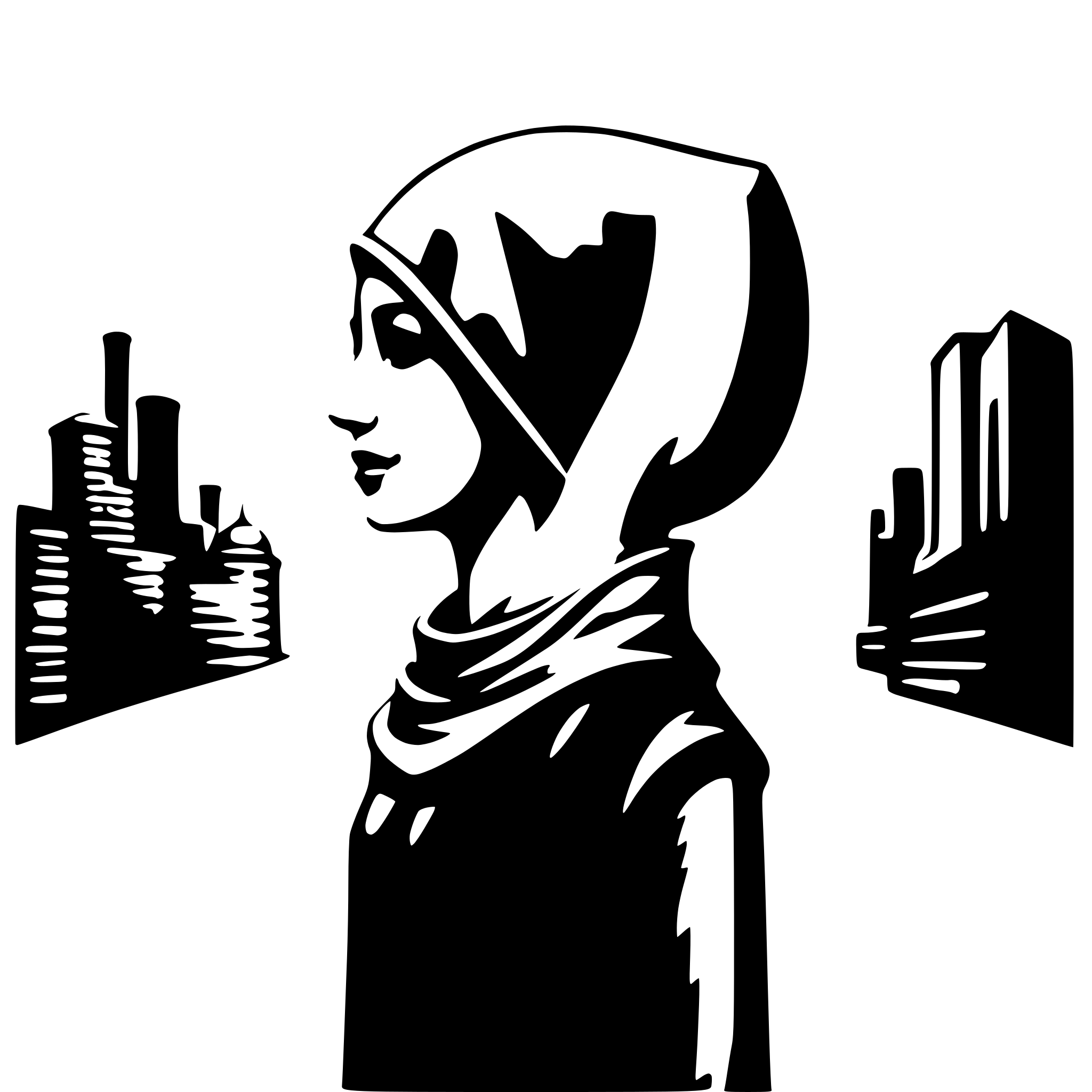 AI-generated SVG of a the handmaid's tail, hood