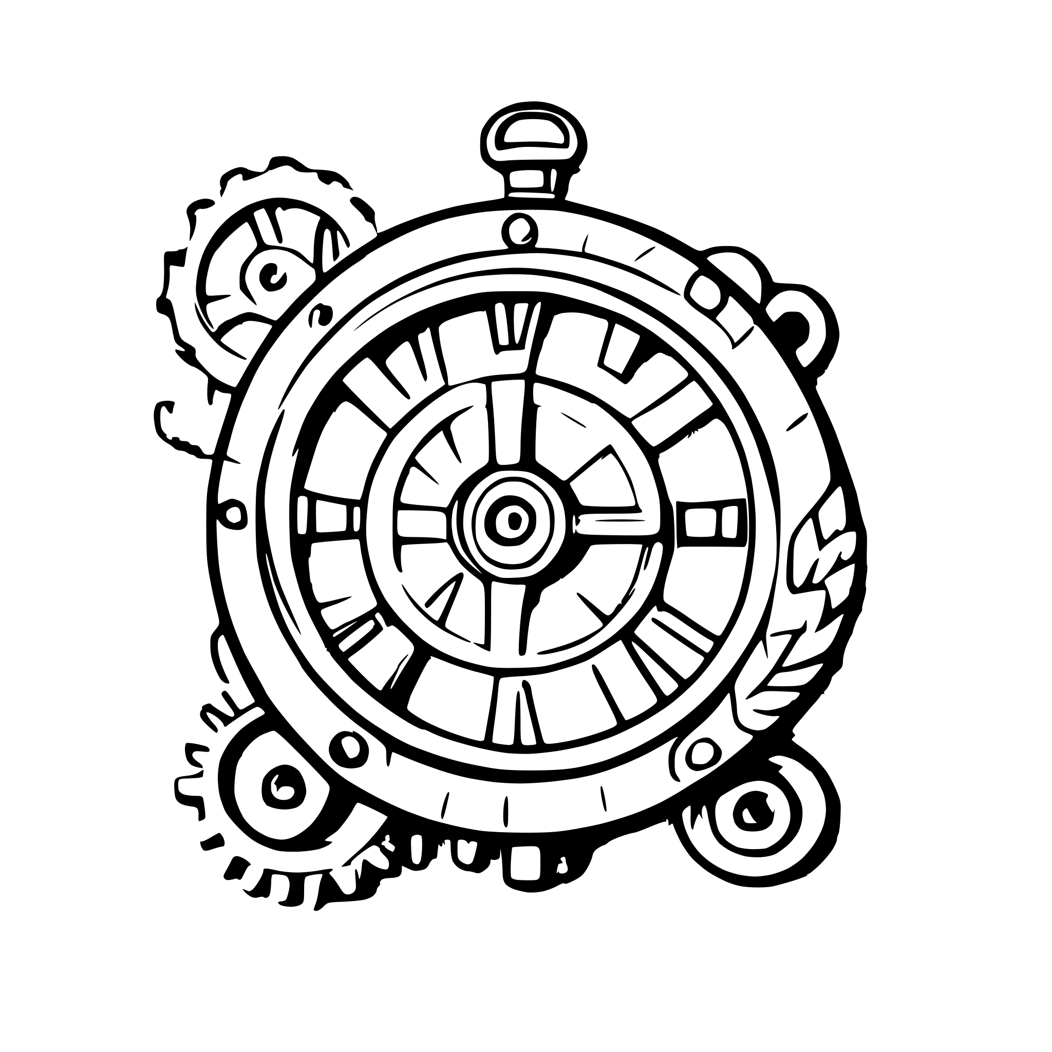 AI-generated SVG of a steampunk clockworks gears with rectangle border