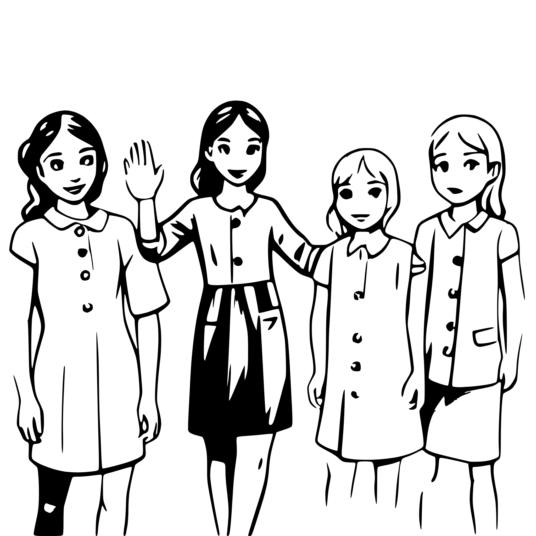 AI-generated SVG of a educator says goodbye to 8 children