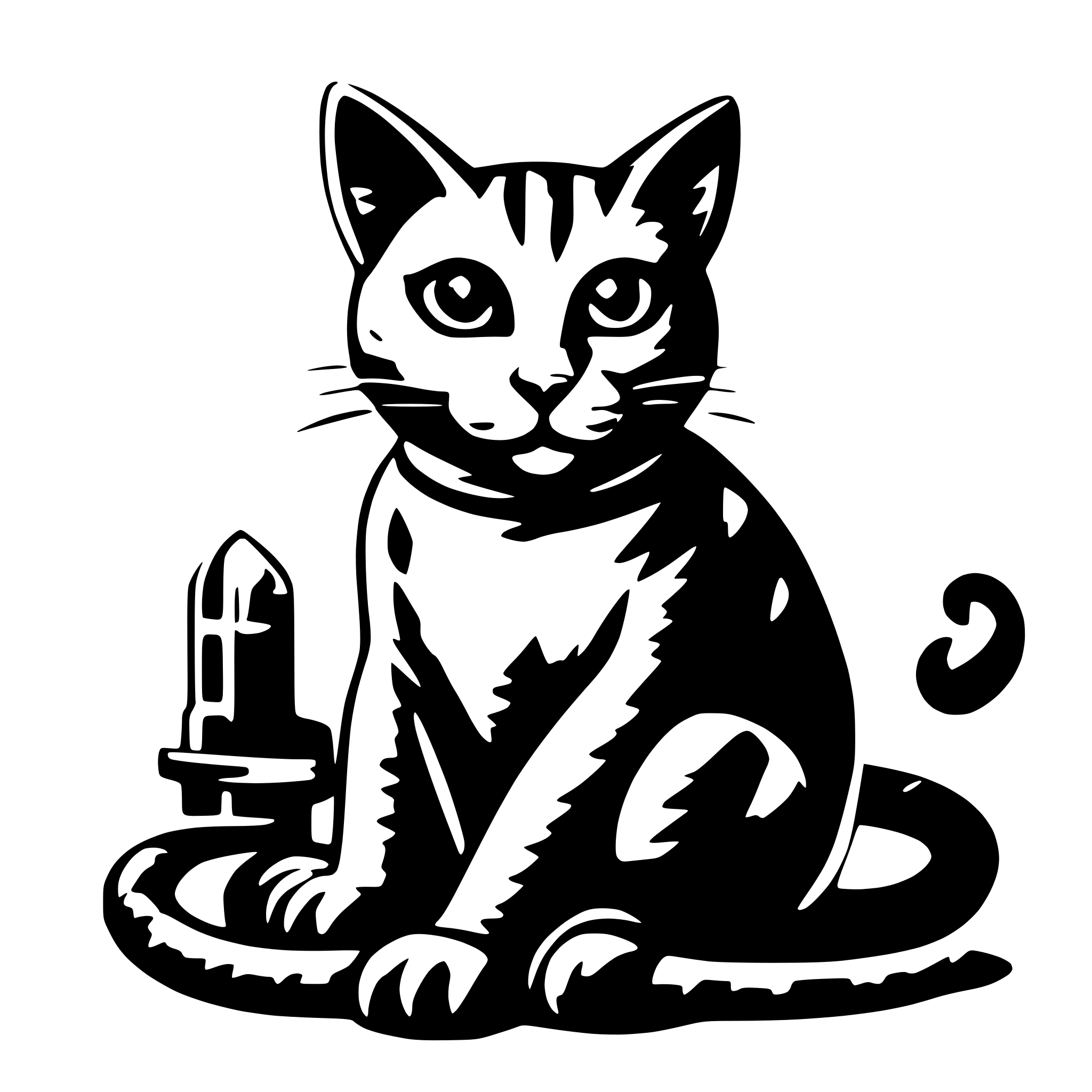 AI-generated SVG of a cat scifi