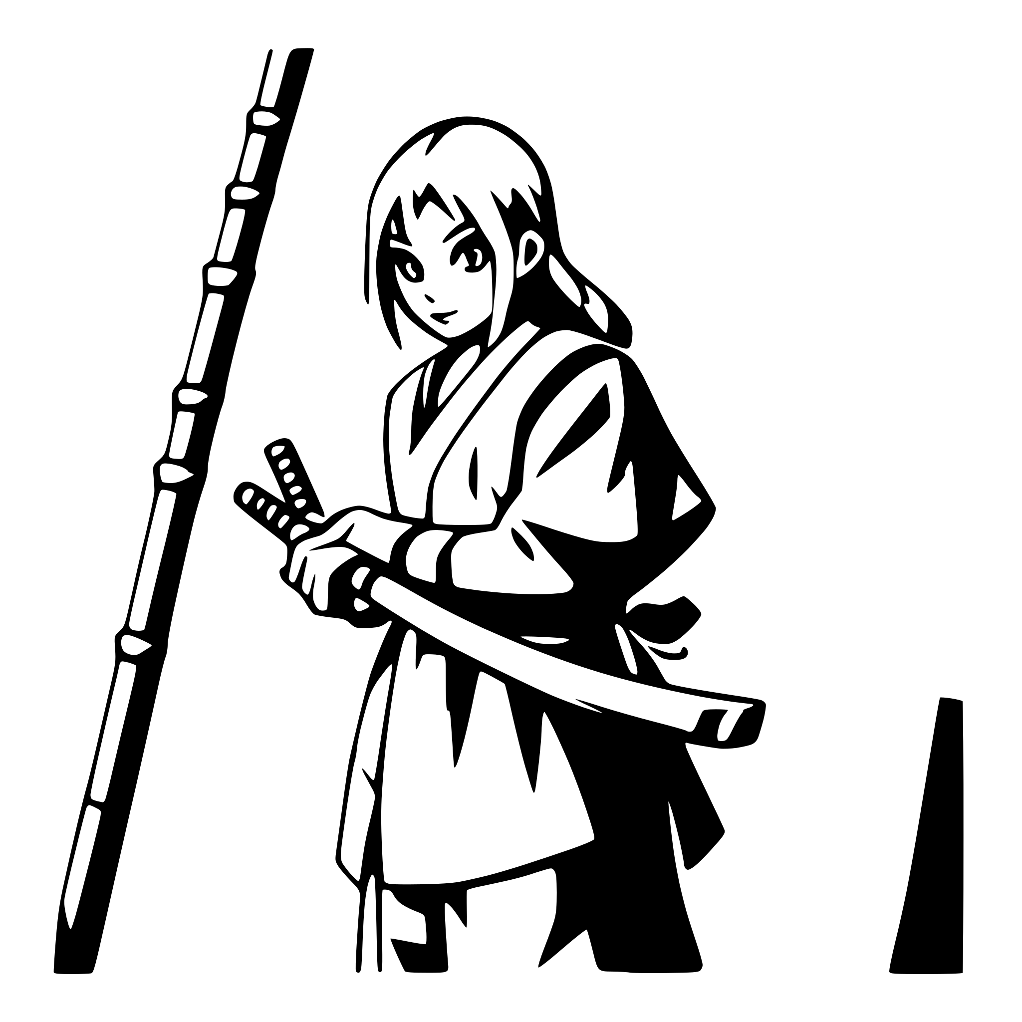 AI-generated SVG of 'samurai in a bamboo grove'