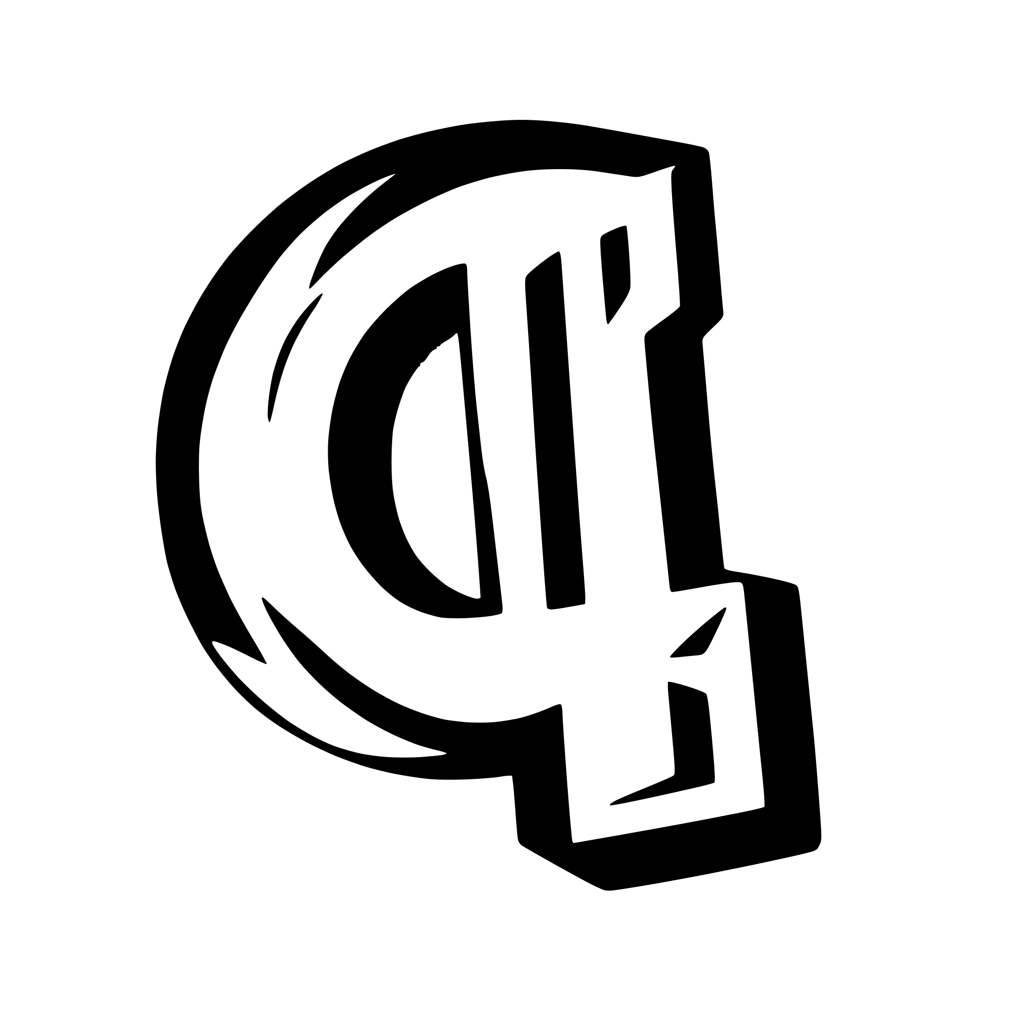 AI-generated SVG of 'letter R with @'