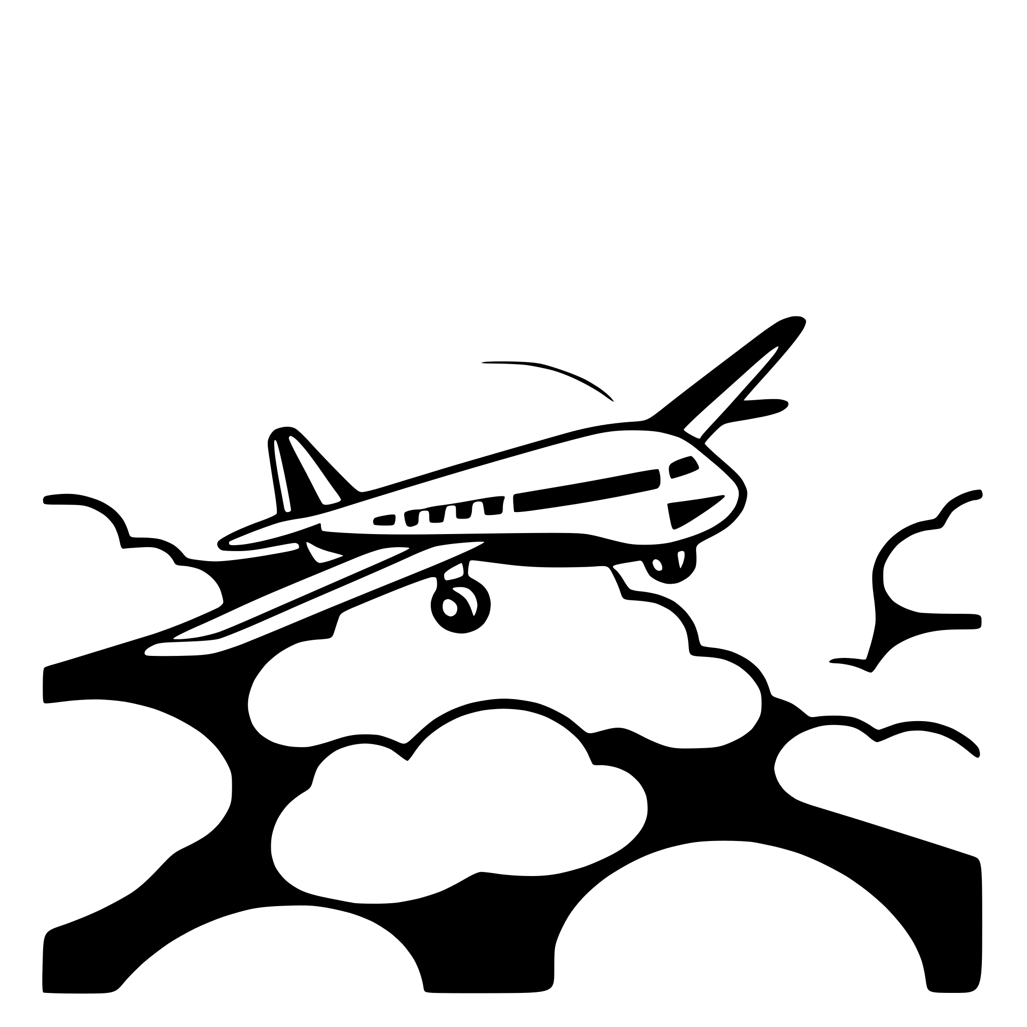 AI-generated SVG of a airplane flying above clouds