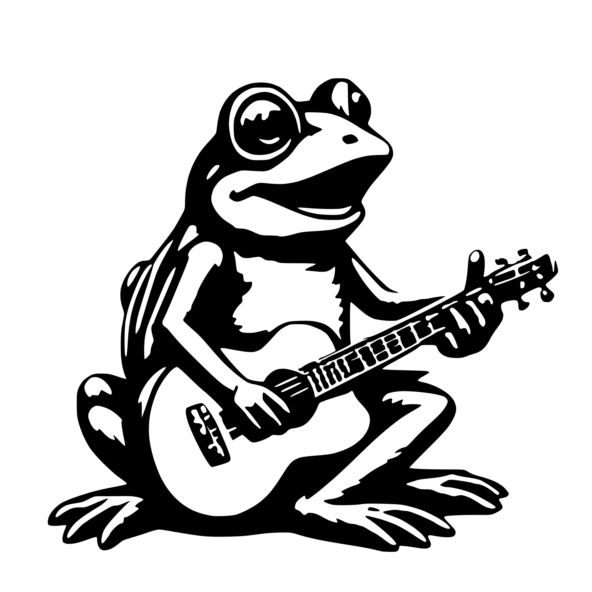 AI-generated SVG of 'frog playing guitar'