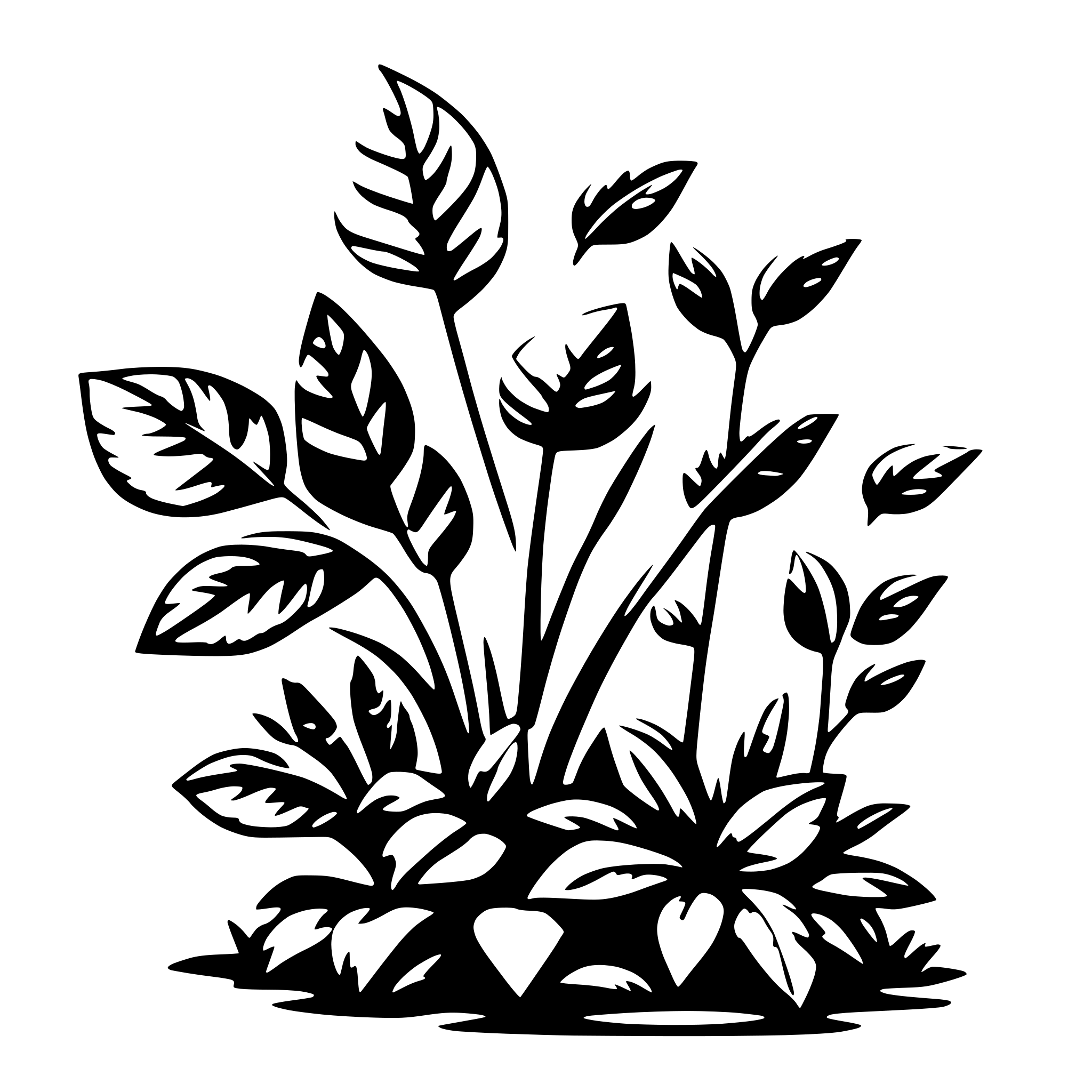 AI-generated SVG of a group of different plants