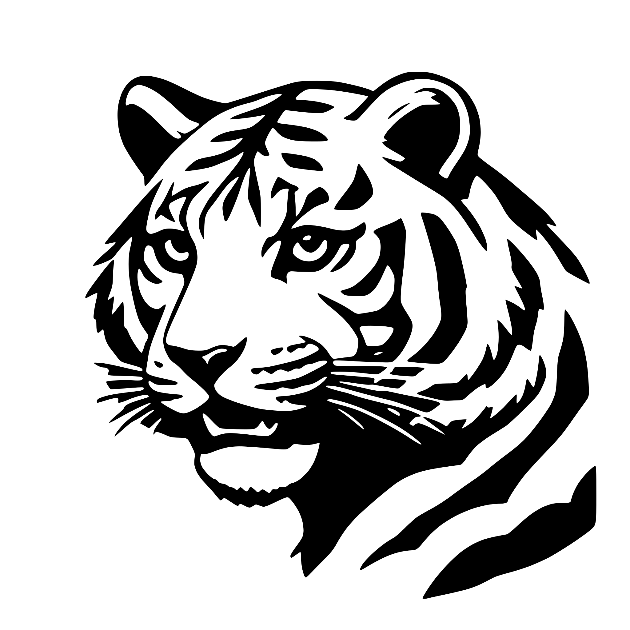 AI-generated SVG of a tiger