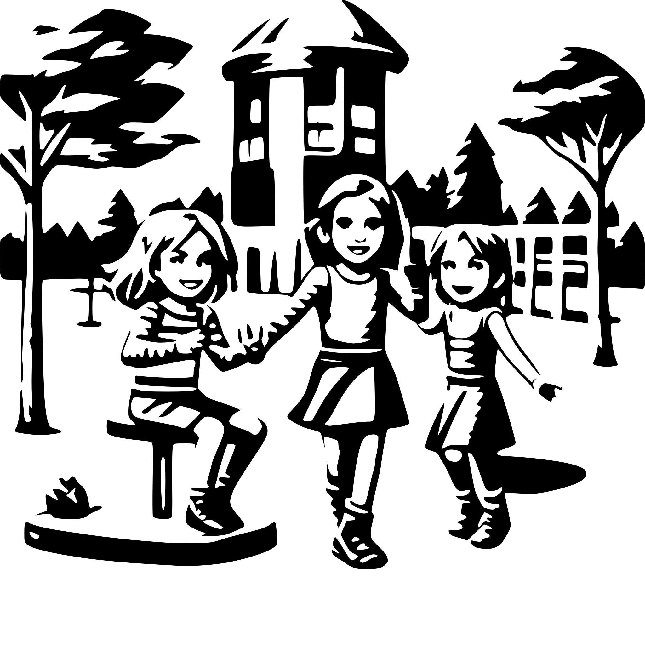 AI-generated SVG of a children playing on a playground