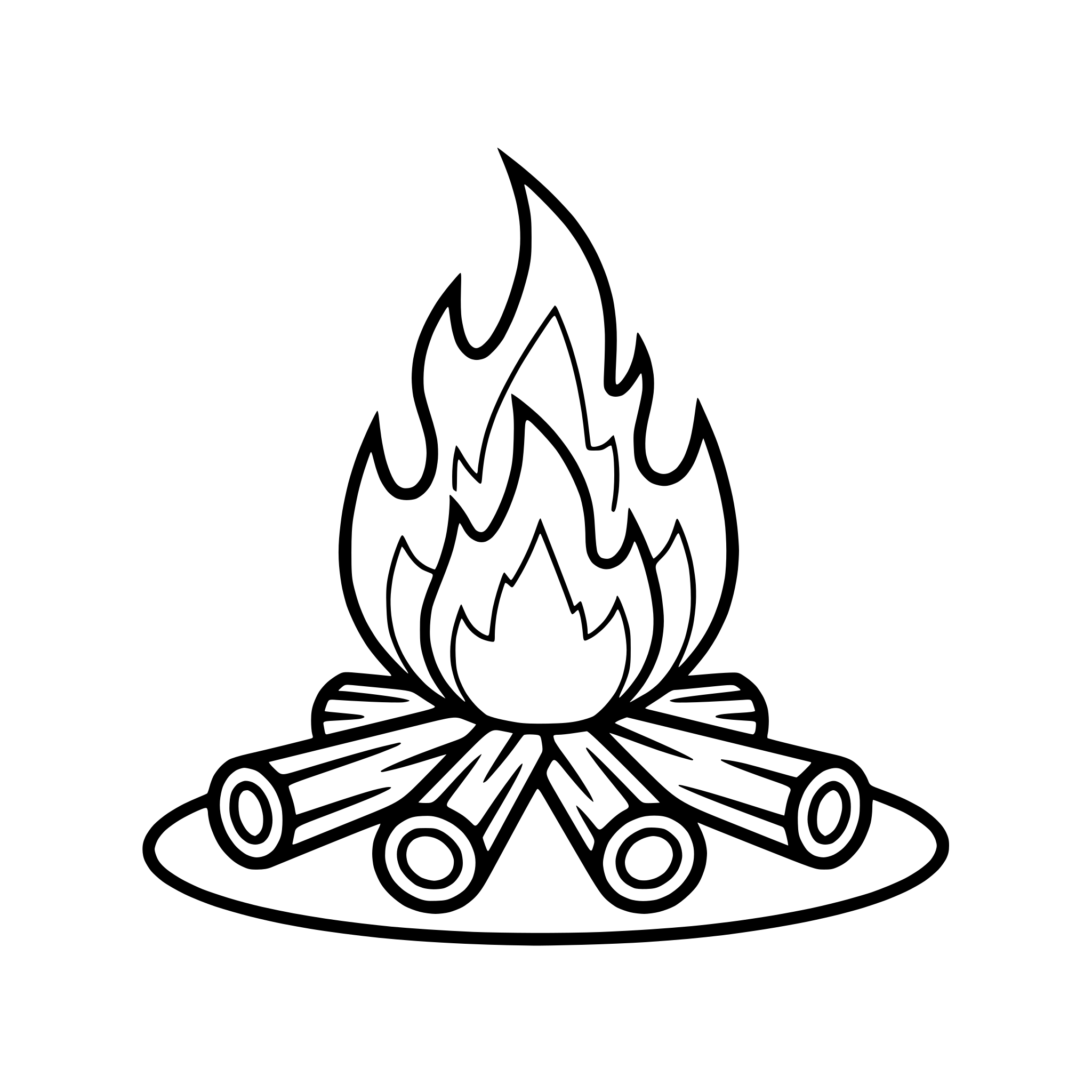 AI-generated SVG of a campfire