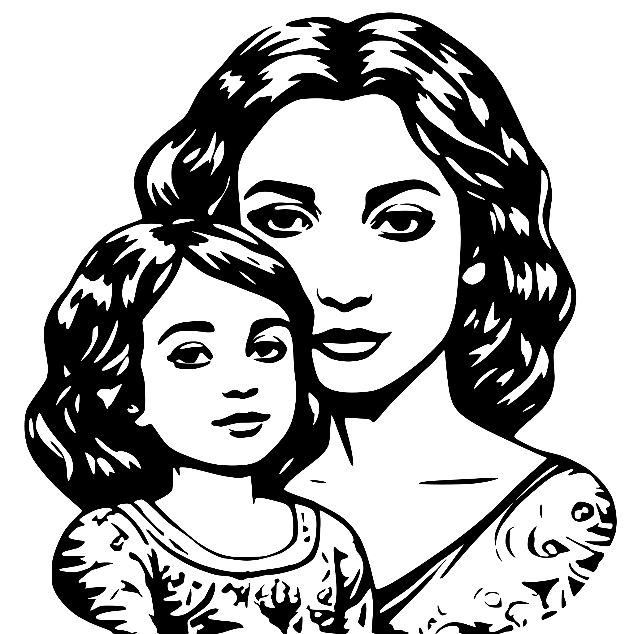 AI-generated SVG of 'proud mother with her child'