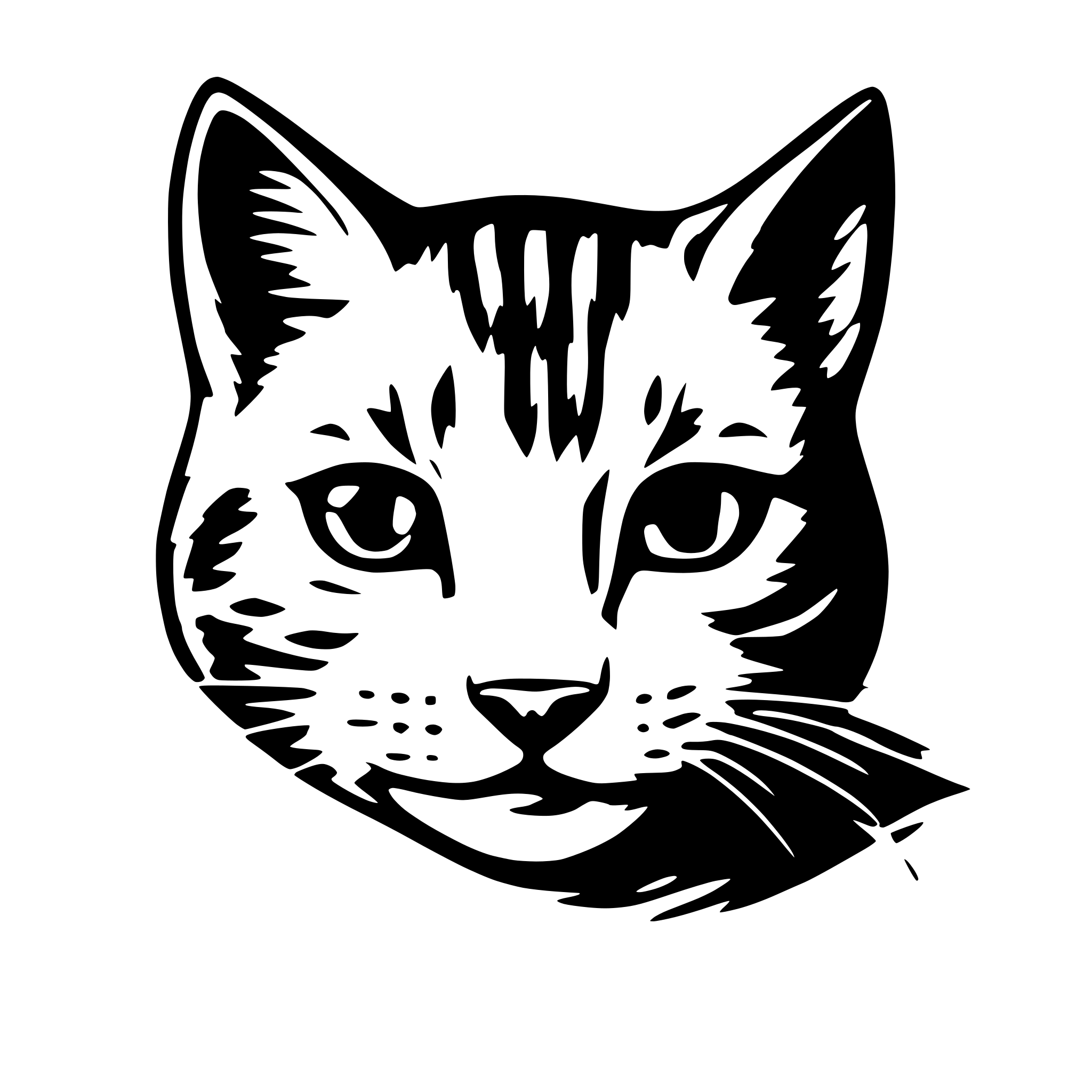 AI-generated SVG of 'Crie o rosto de um gato sem detalhes para ser utilizado como simbolo de uma marca infantil'