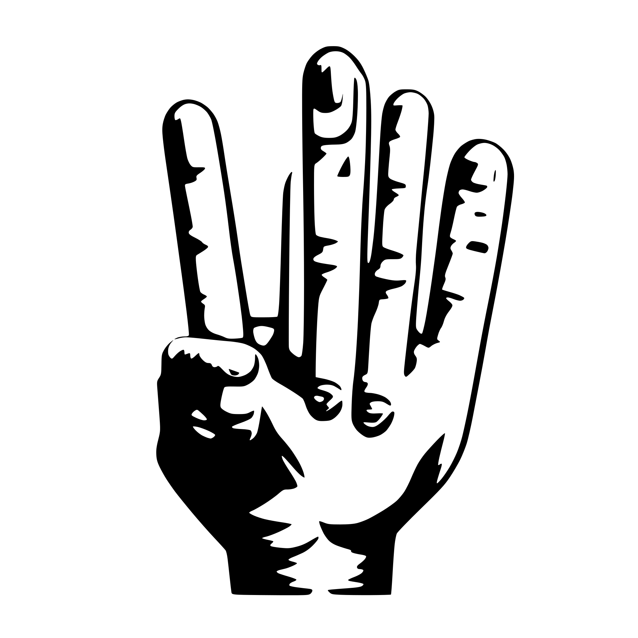 AI-generated SVG of 'three finger hand'