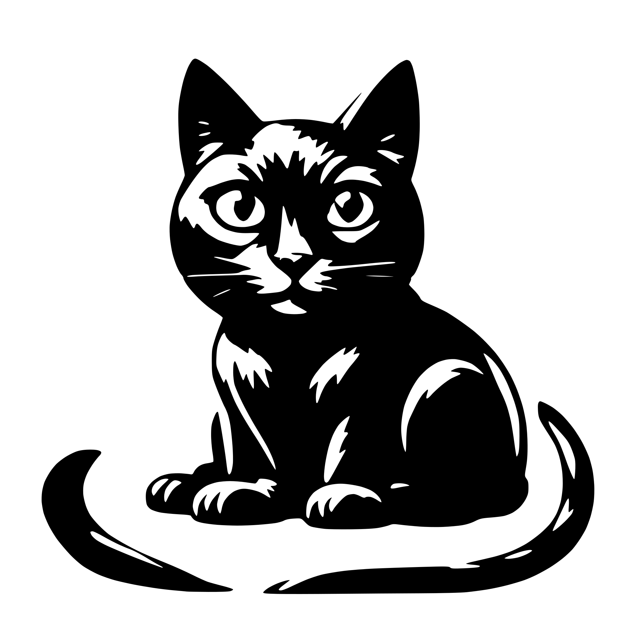 AI-generated SVG of a black cat